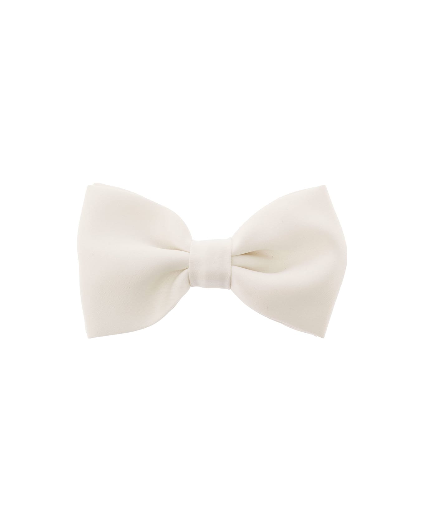 Tagliatore Ivory White Pre-tied Bow Tie With Hook Fastening In Satin Man - White