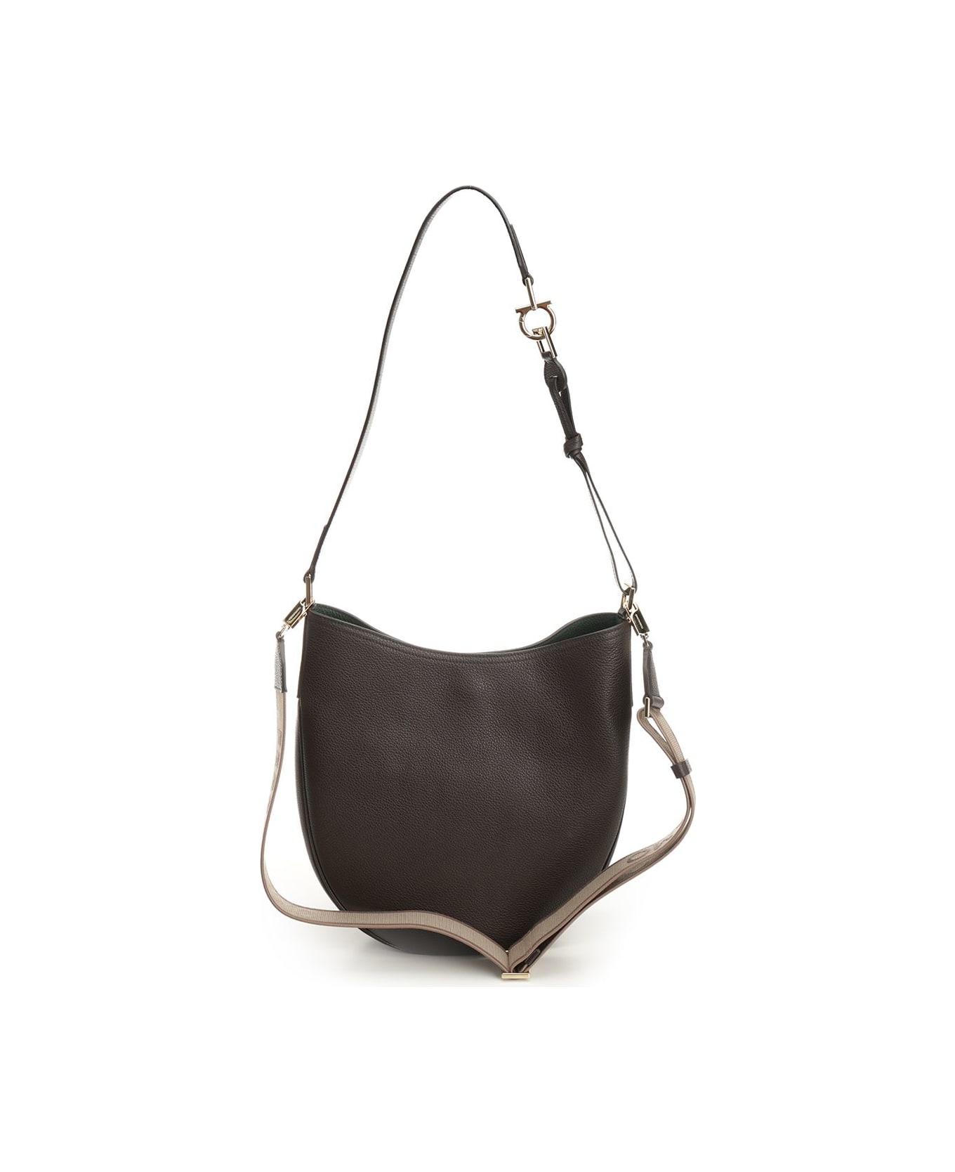 Ferragamo 
north-south
 Hobo Bag - BROWN PATTERNED DARK