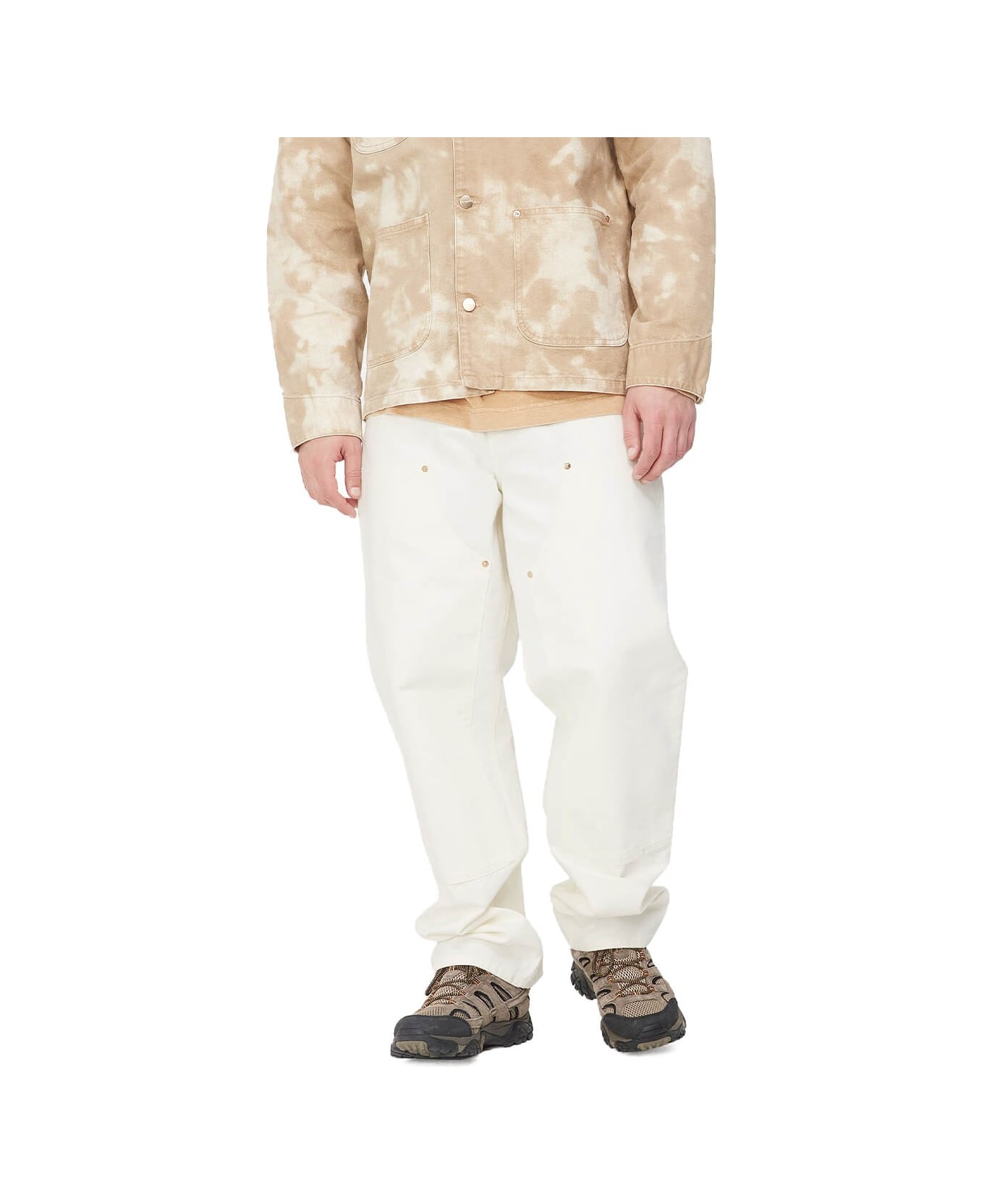 Carhartt Wip Double Knee Cream Trousers - Bianco