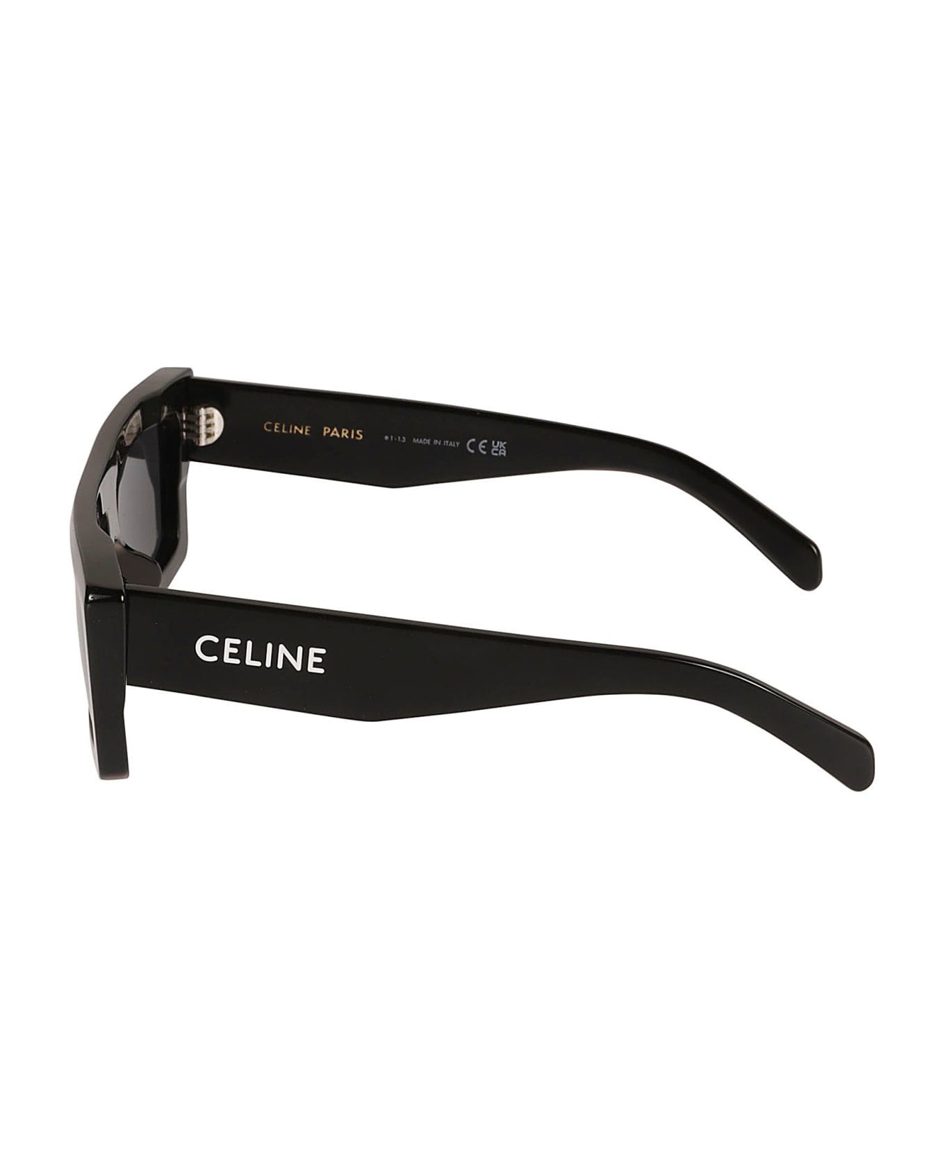 Celine Flat Top Rectangular Lens Sunglasses - 01A - Black
