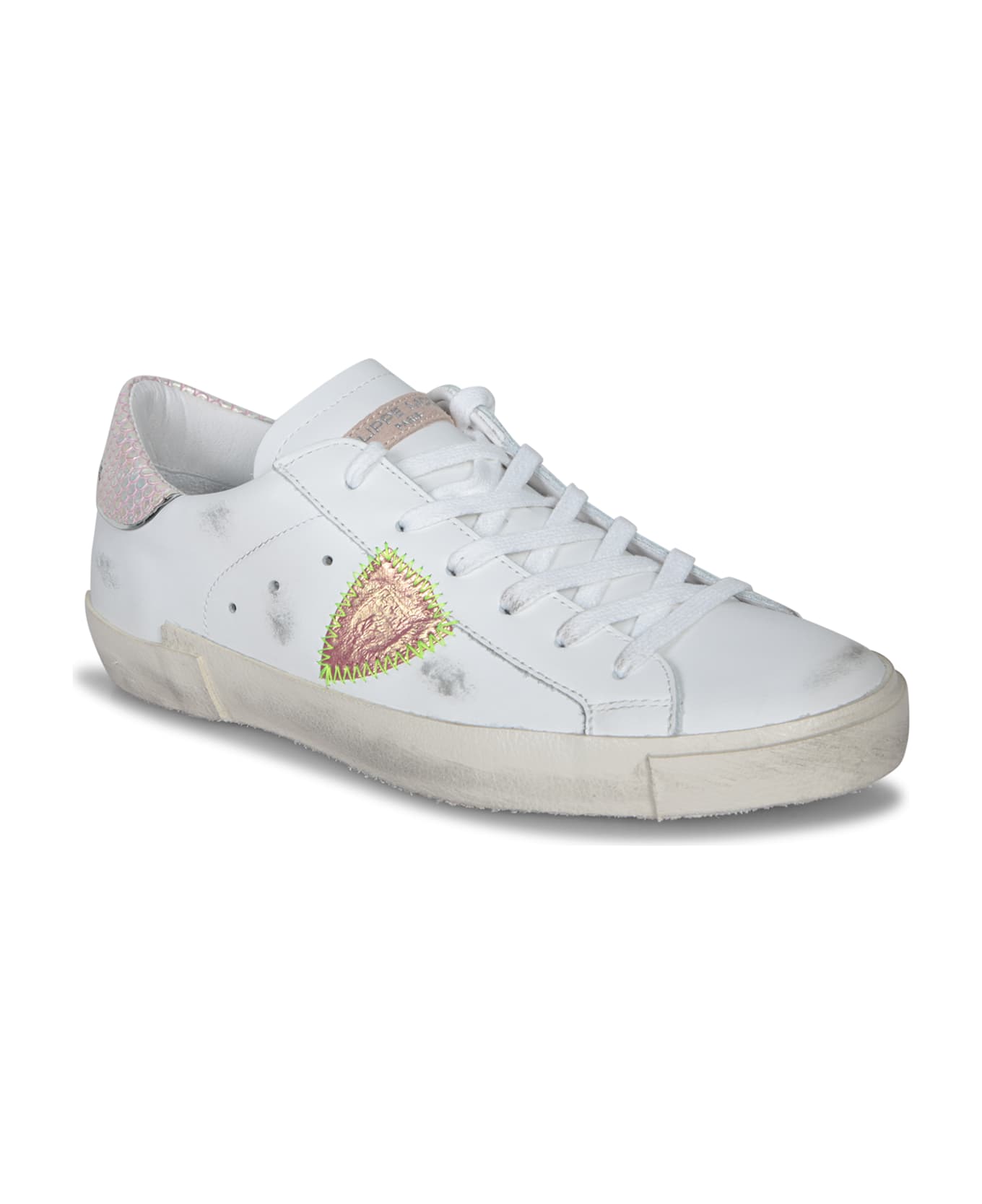 Philippe Model Prsx Low White-pink Sneakers - White