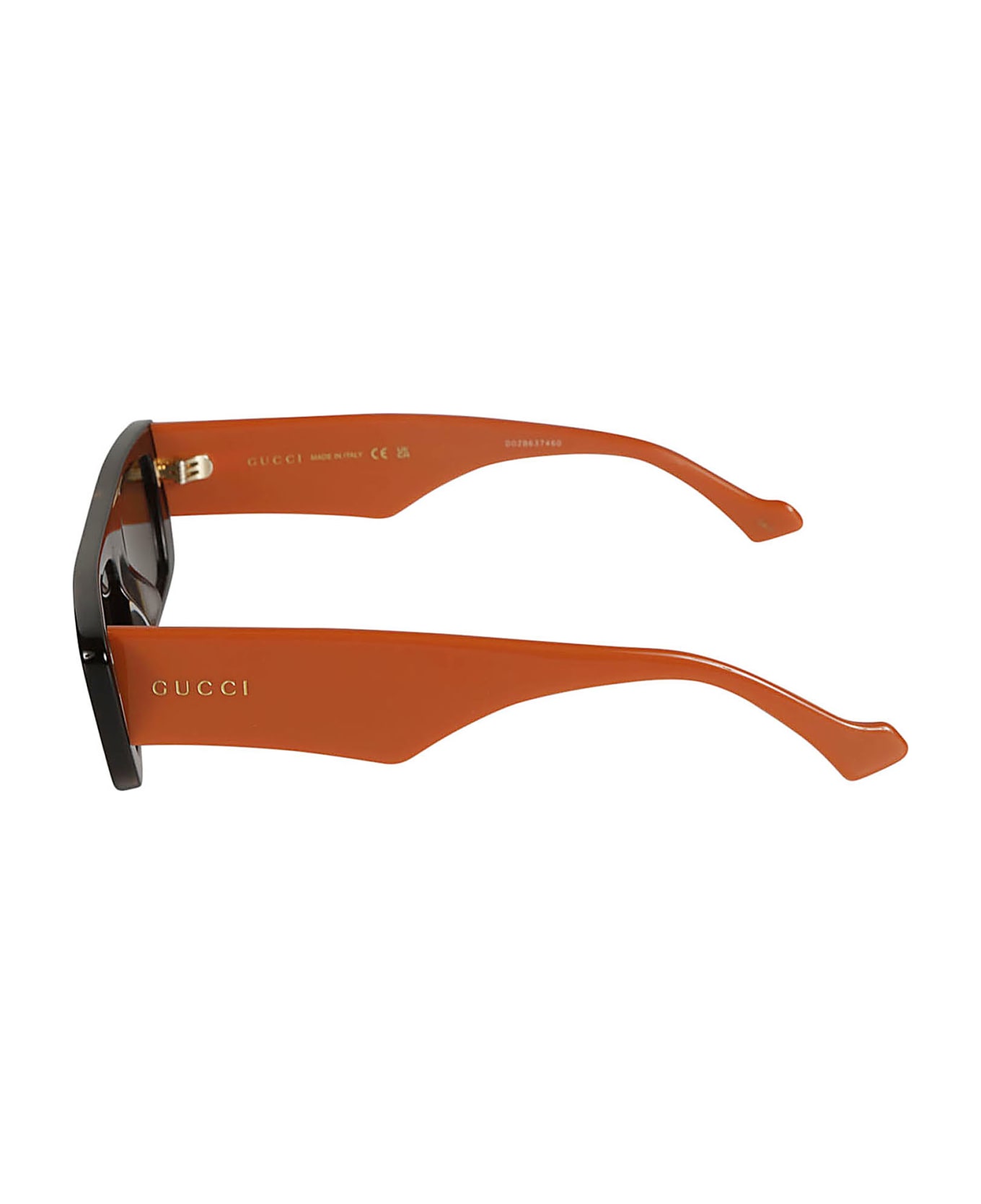 Gucci Eyewear Rectangle Flat Sunglasses - Orange/Brown