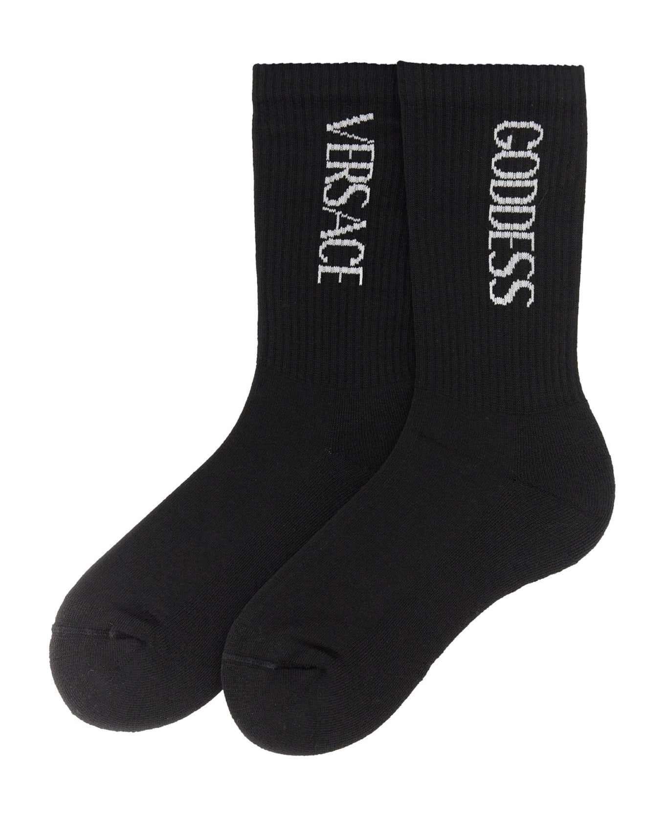 Versace Socks With Logo - NERO 靴下＆タイツ