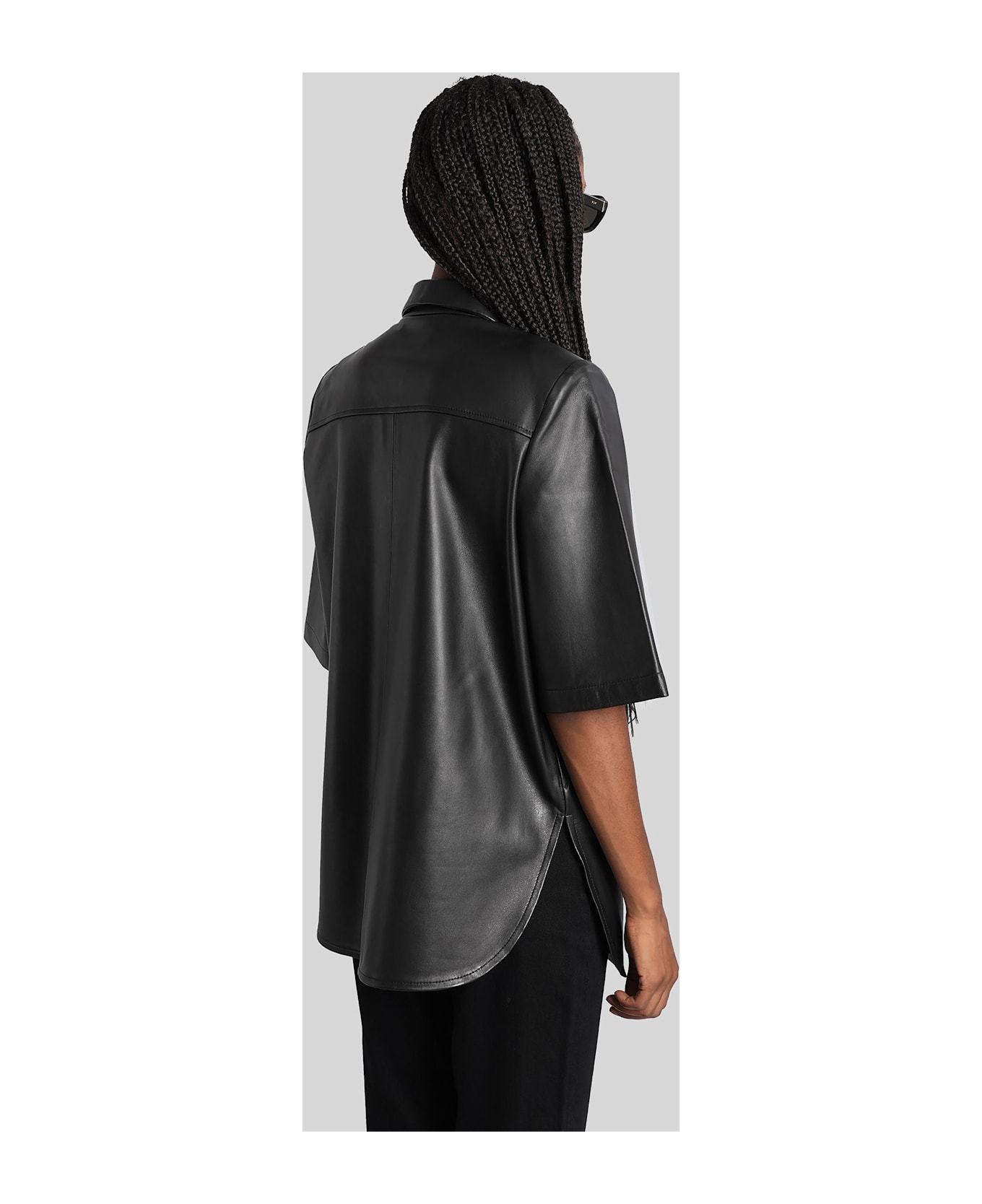 IRO Moha Shirt In Black Leather - black