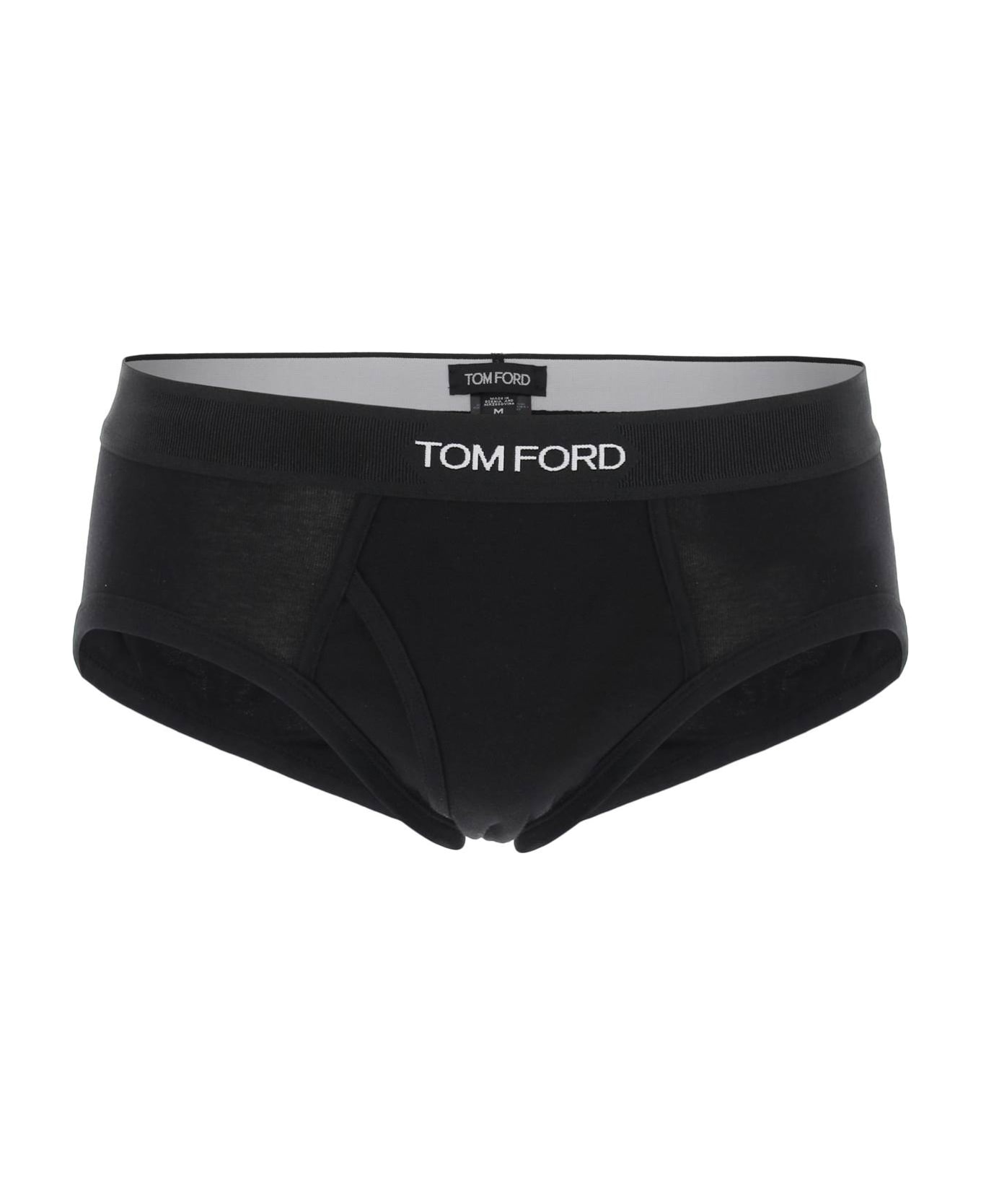 Tom Ford Cotton Briefs With Logo Band - Black