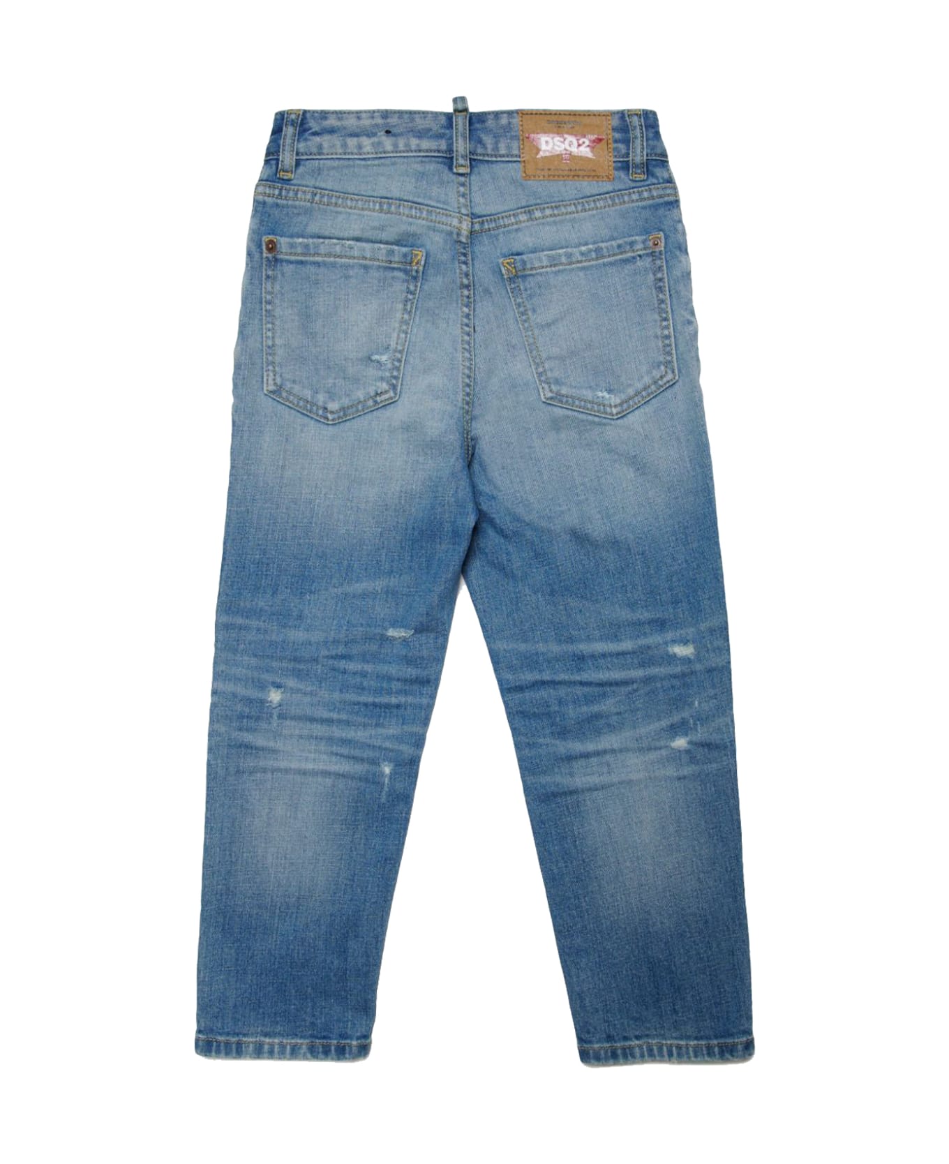 Dsquared2 Straight Jeans With Woven Effect - Blue ボトムス