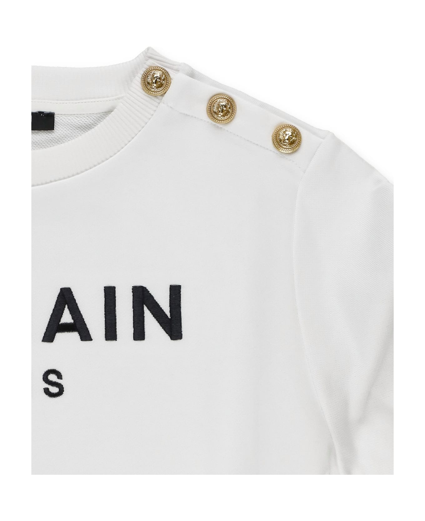 Balmain Sweatshirt With Logo - Bianco e Nero