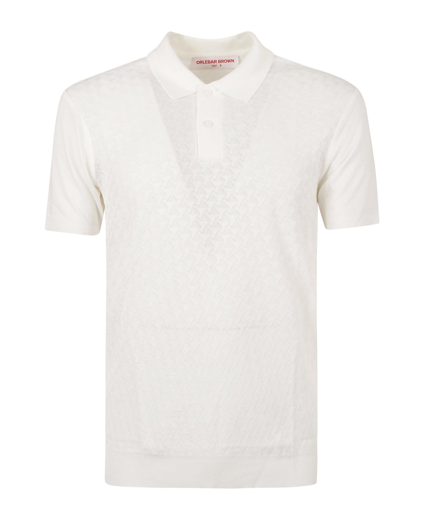 Orlebar Brown Jarrett Jacquard Knit Polo Shirt - White