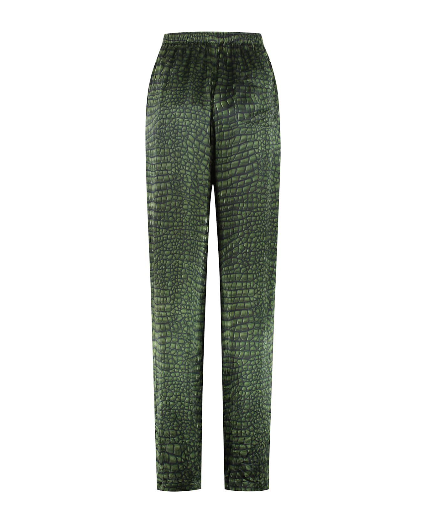 Balenciaga Printed Silk Pajama Pants - green