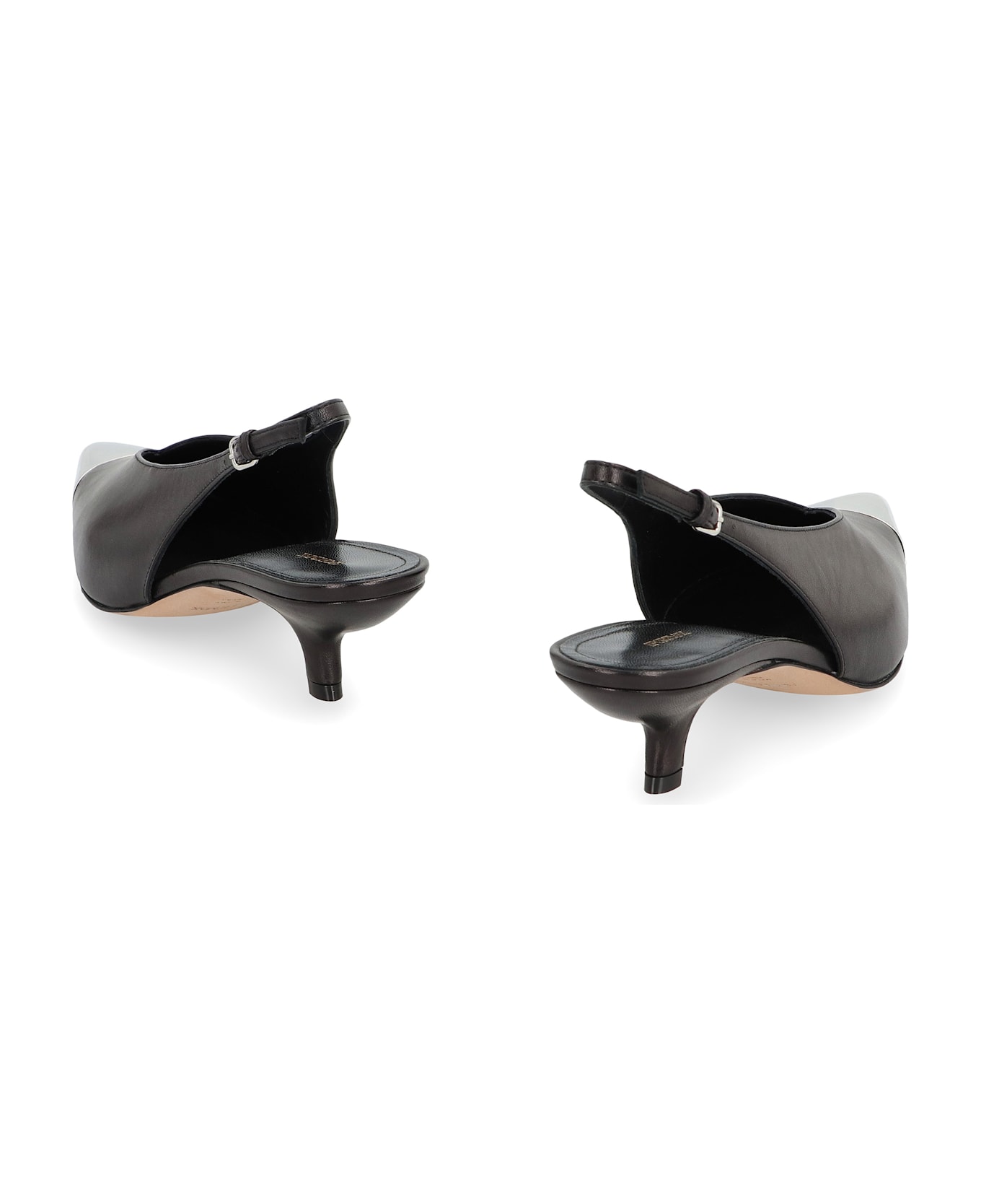 SportMax Liuti Leather Slingback Pumps - black