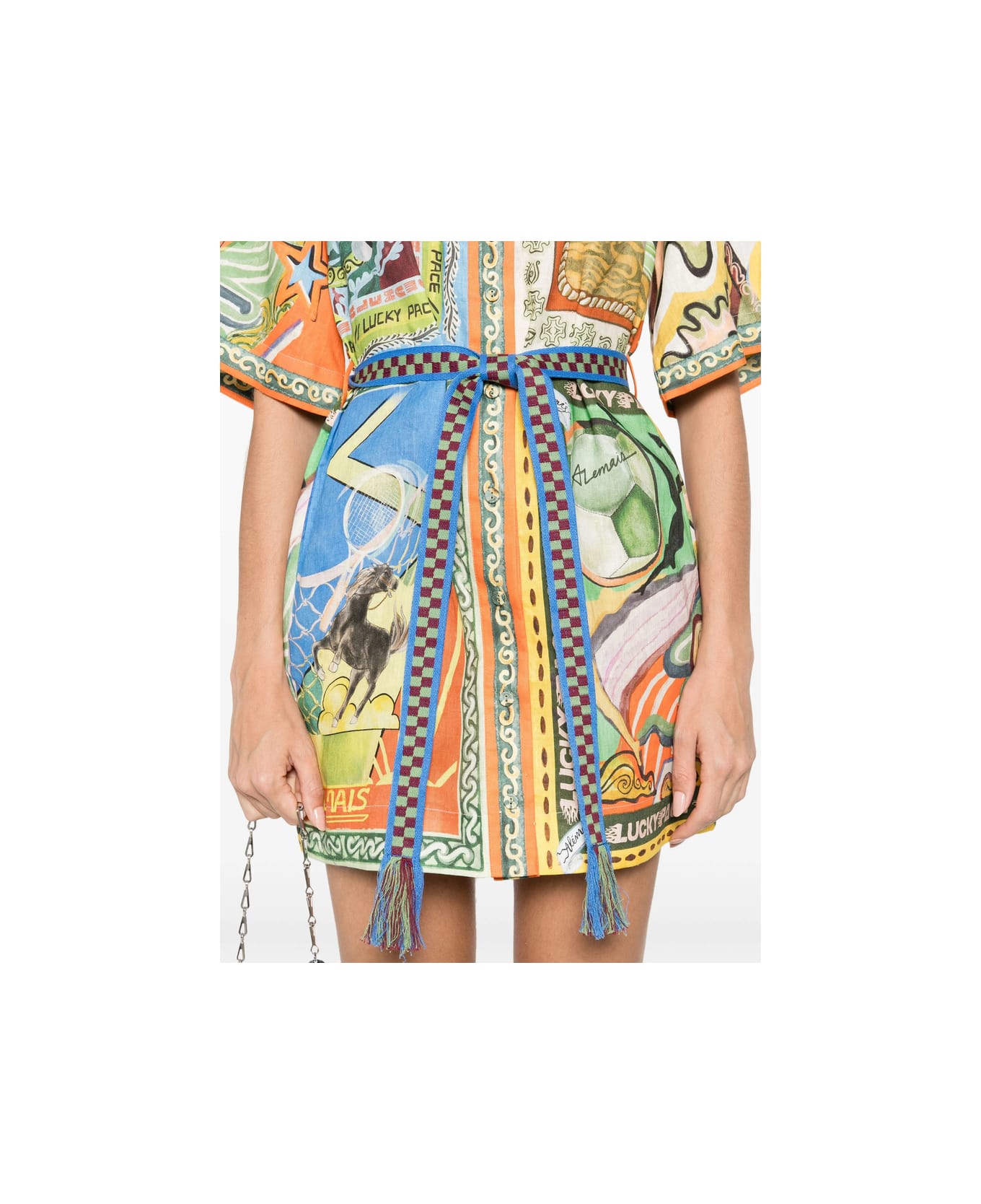 ALEMAIS Dress - BLUE/ORANGE