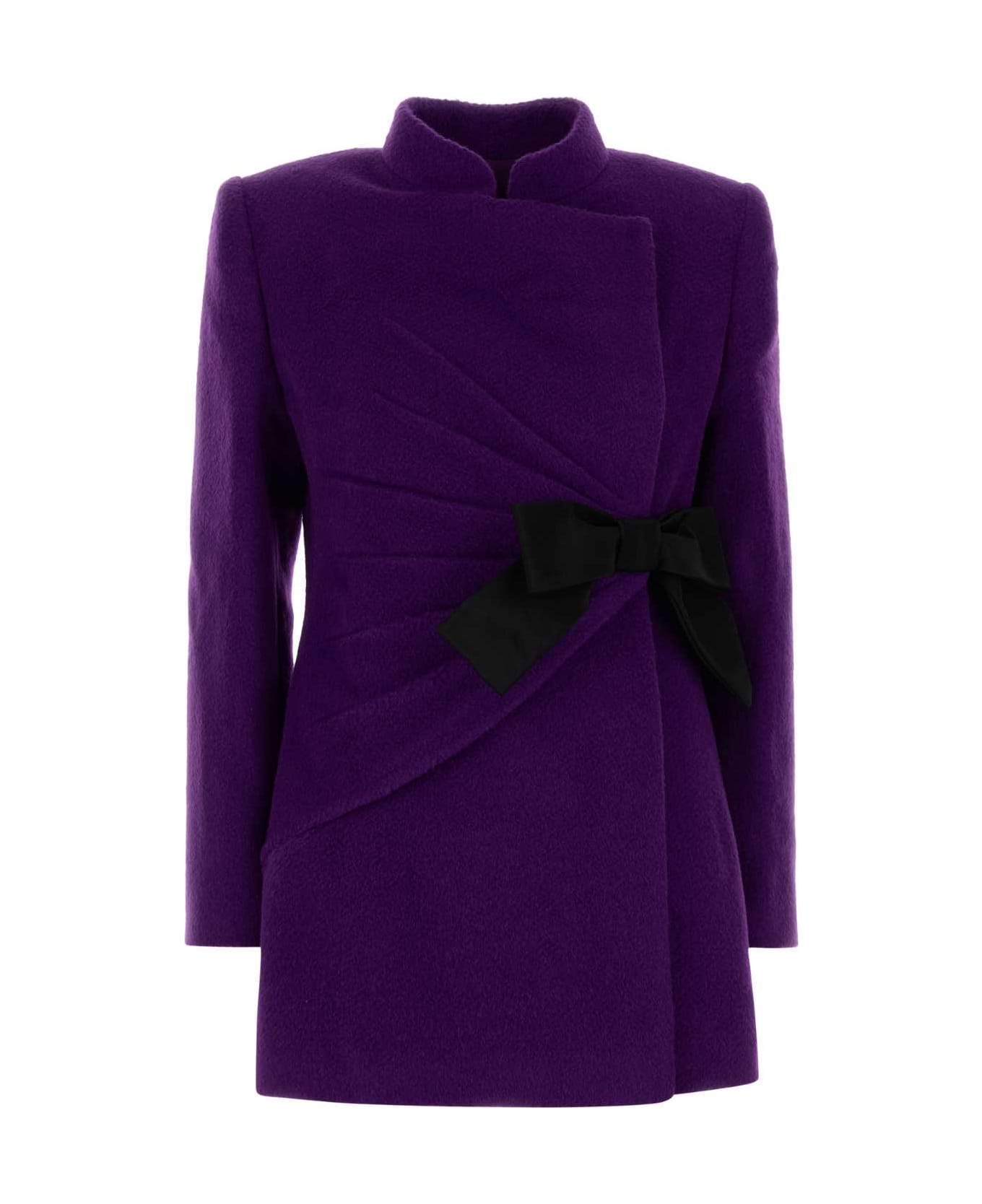 Valentino Garavani Purple Wool Blend Blazer - ASTRALPURPLENERO