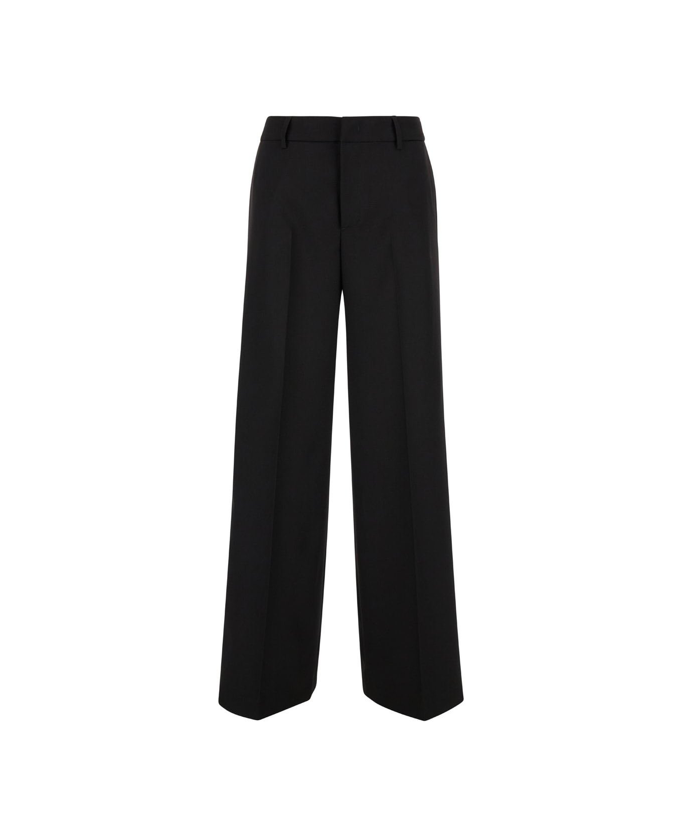 PT Torino Tailored 'lorenza' High Waisted Black Trousers In Technical Fabric Woman - nero