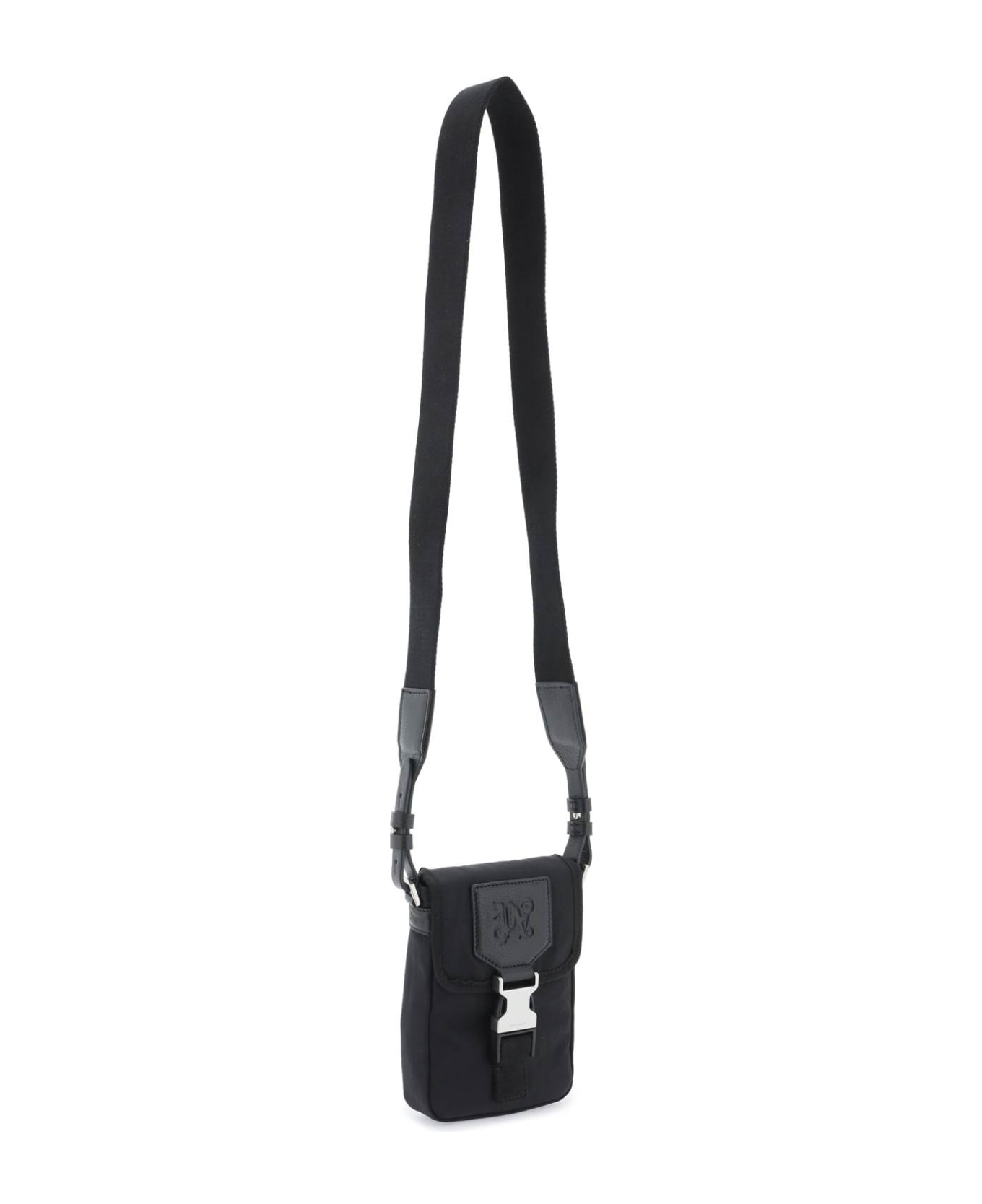 Palm Angels Crossbody Bag With Monogram - BLACK GREY (Black) ショルダーバッグ