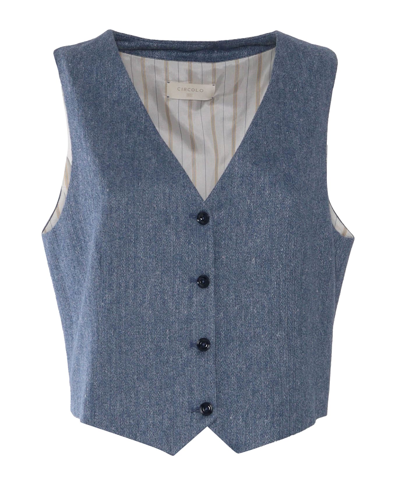 Circolo 1901 Linen And Cotton Vest - GREY