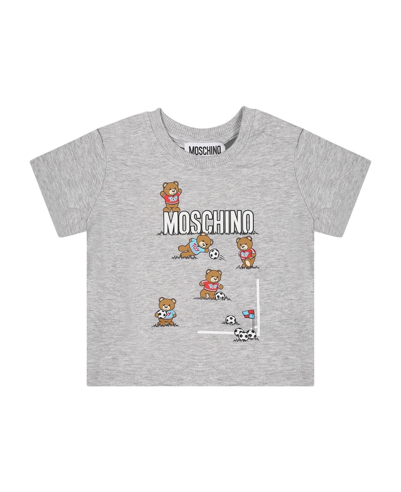 Moschino Grey T-shirt For Baby Boy With Logo - Grey