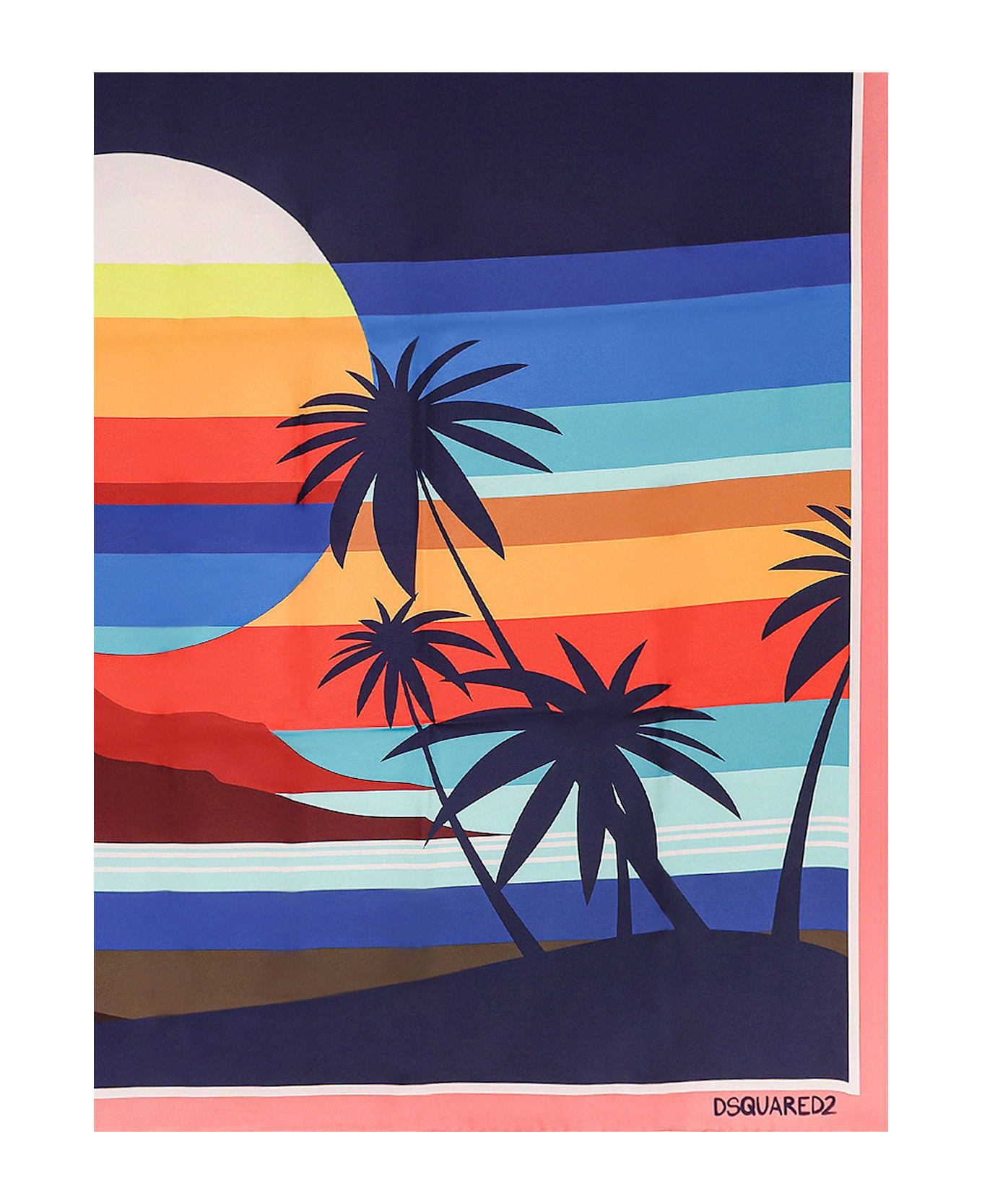 Dsquared2 Summer Lovers Multicolor Silk Foulard - MultiColour