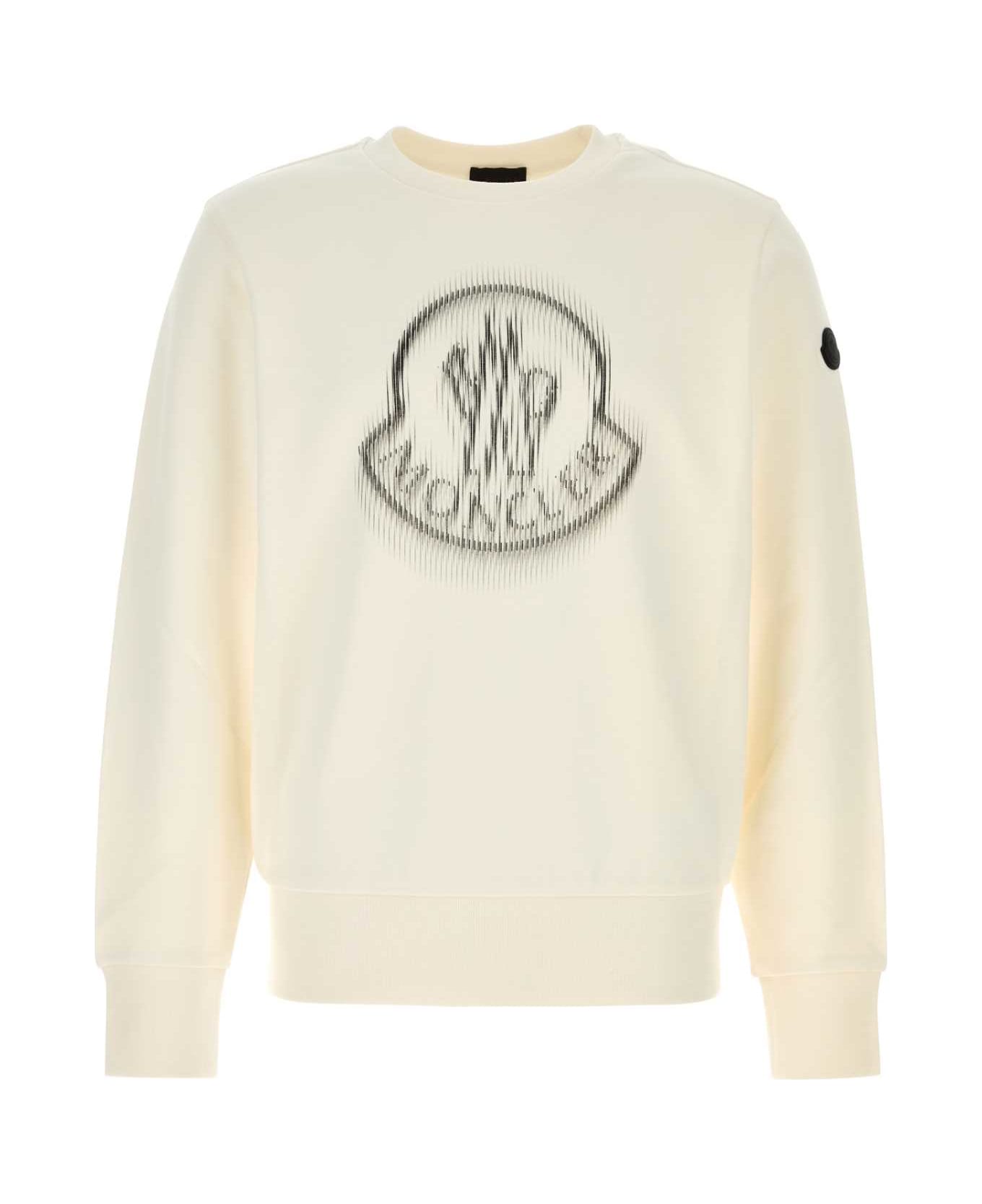 Moncler Ivory Cotton Sweatshirt - MULTICOLOUR