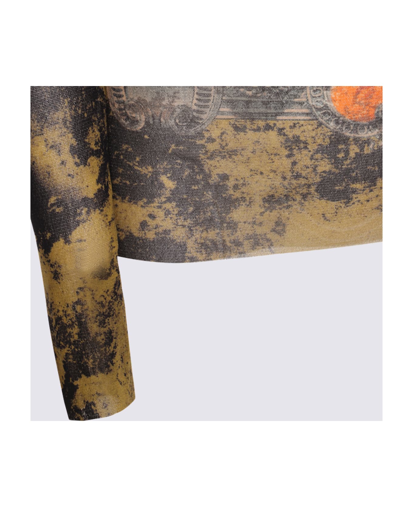Jean Paul Gaultier Black And Red Top - BLACK/KHAKI/ORANGE
