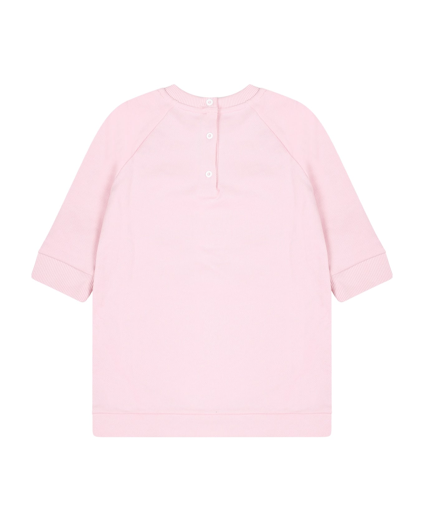 Balmain Pink Dress For Baby Girl With Logo - Pink