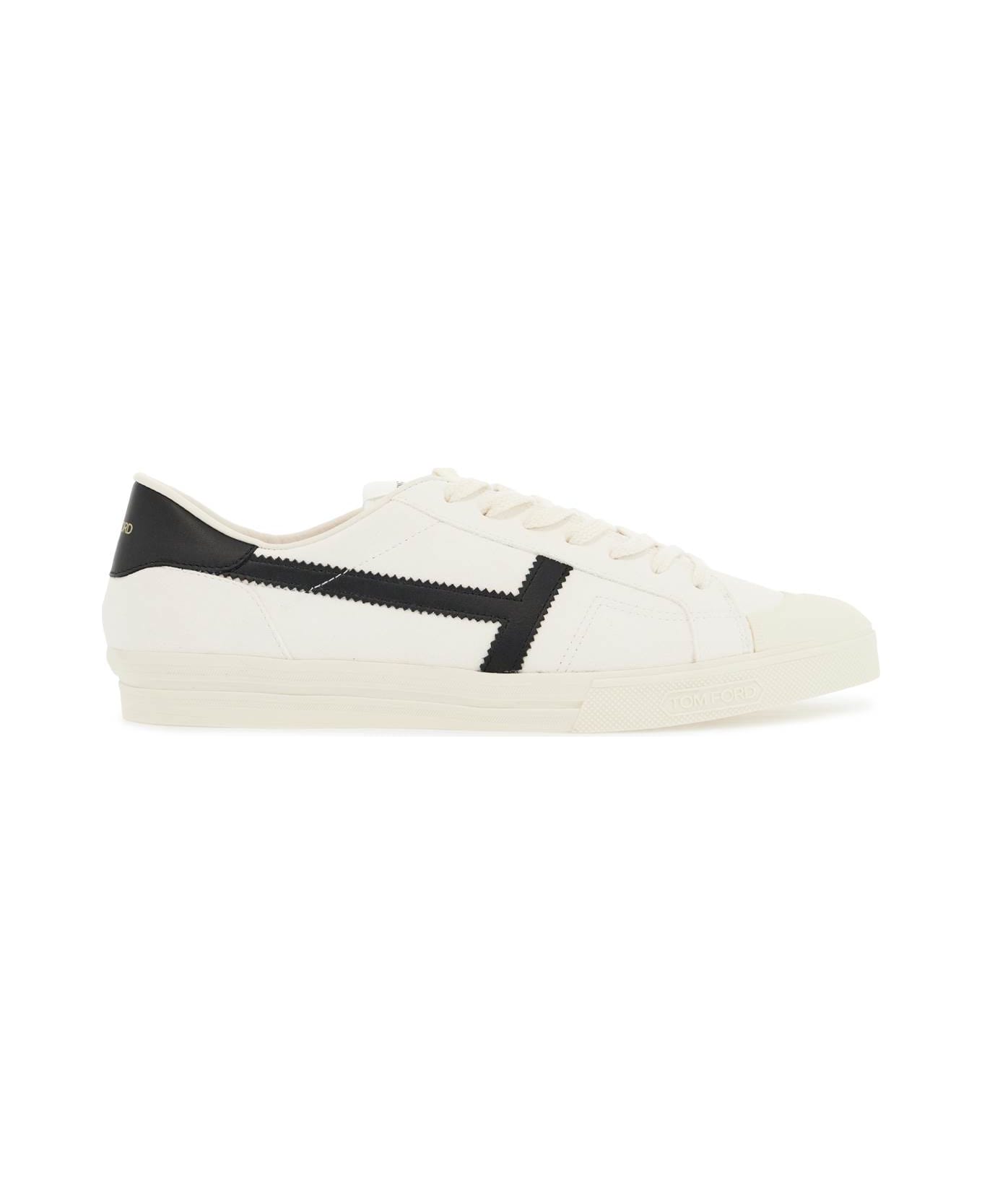 Tom Ford Warwick Lace-up Sneakers - OPTICAL WHITE/BLACK + IVORY (White)