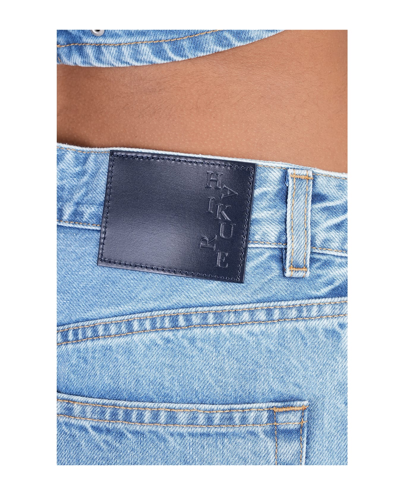 Haikure Big Bethany Jeans In Cyan Cotton - cyan