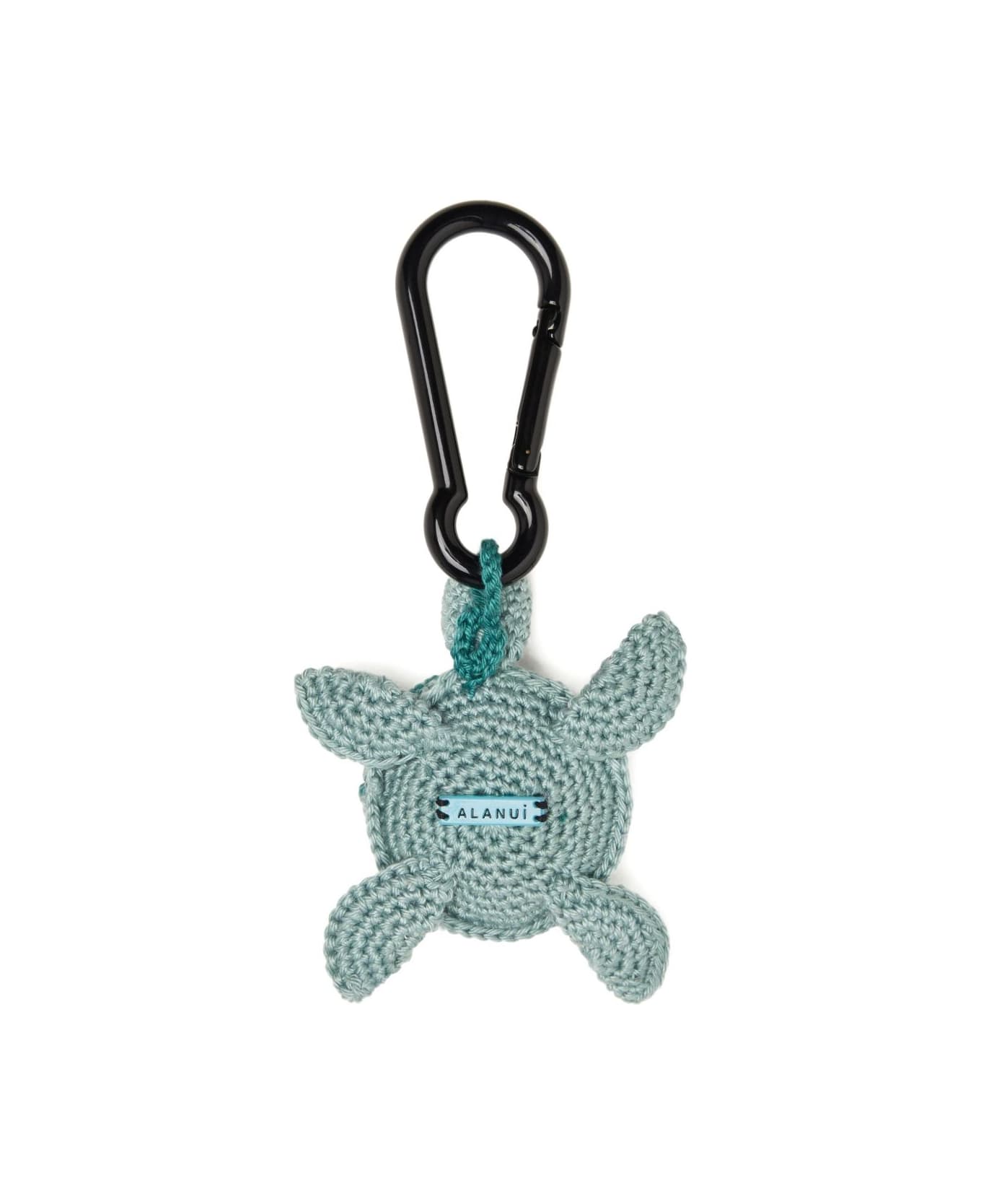 Alanui Turtle Crochet Keyring - Clear Blue