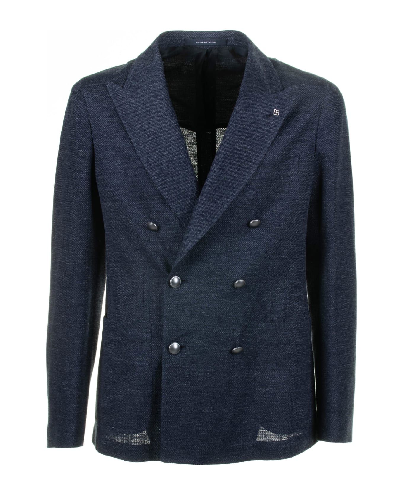 Tagliatore Navy Blue Double-breasted Jacket - NAVY