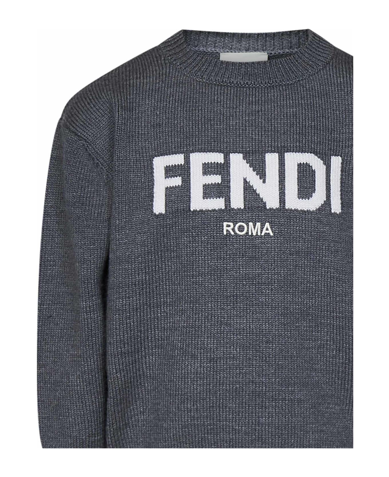 Fendi Kids Sweaters - Grey