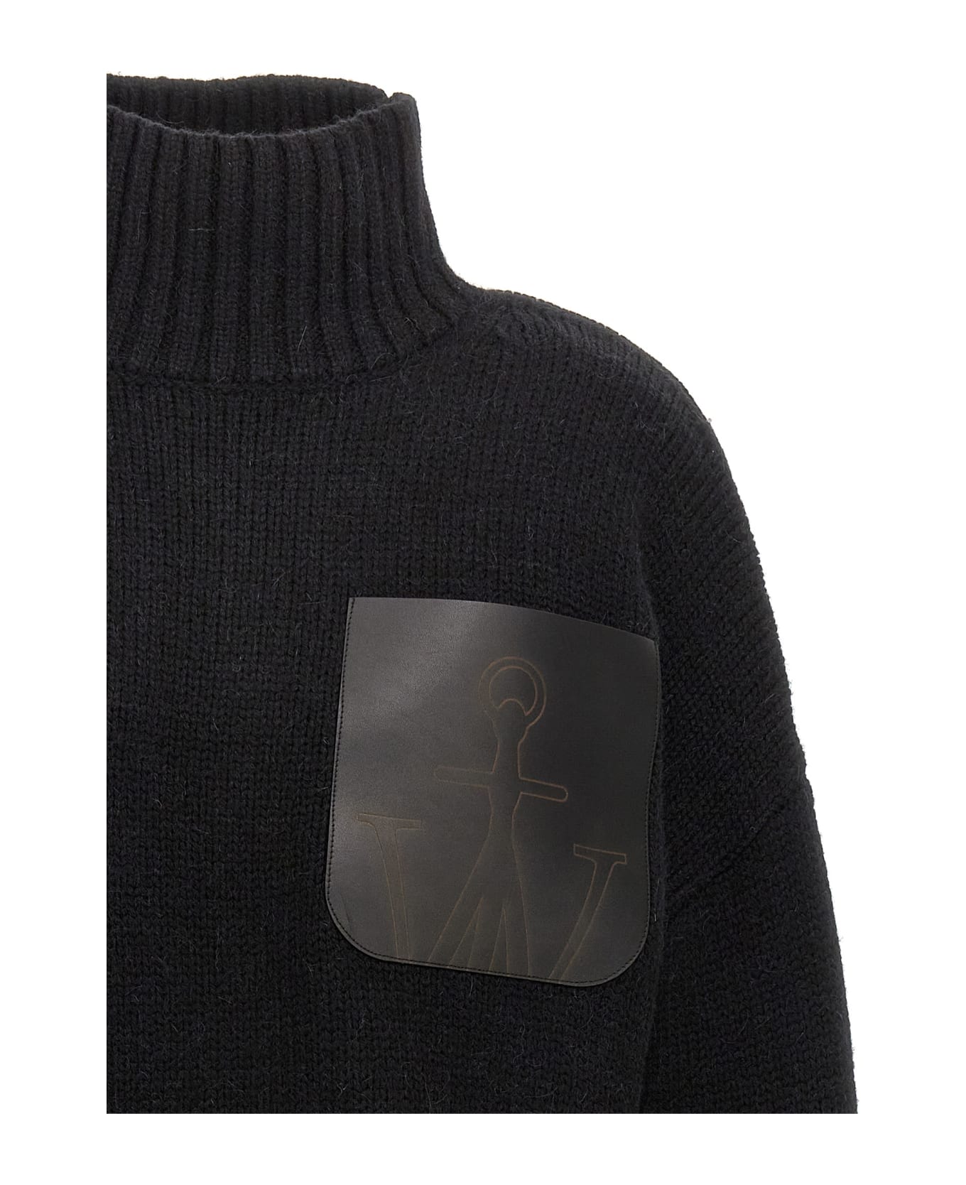 J.W. Anderson 'leather Patch Pocket' Sweater - BLACK