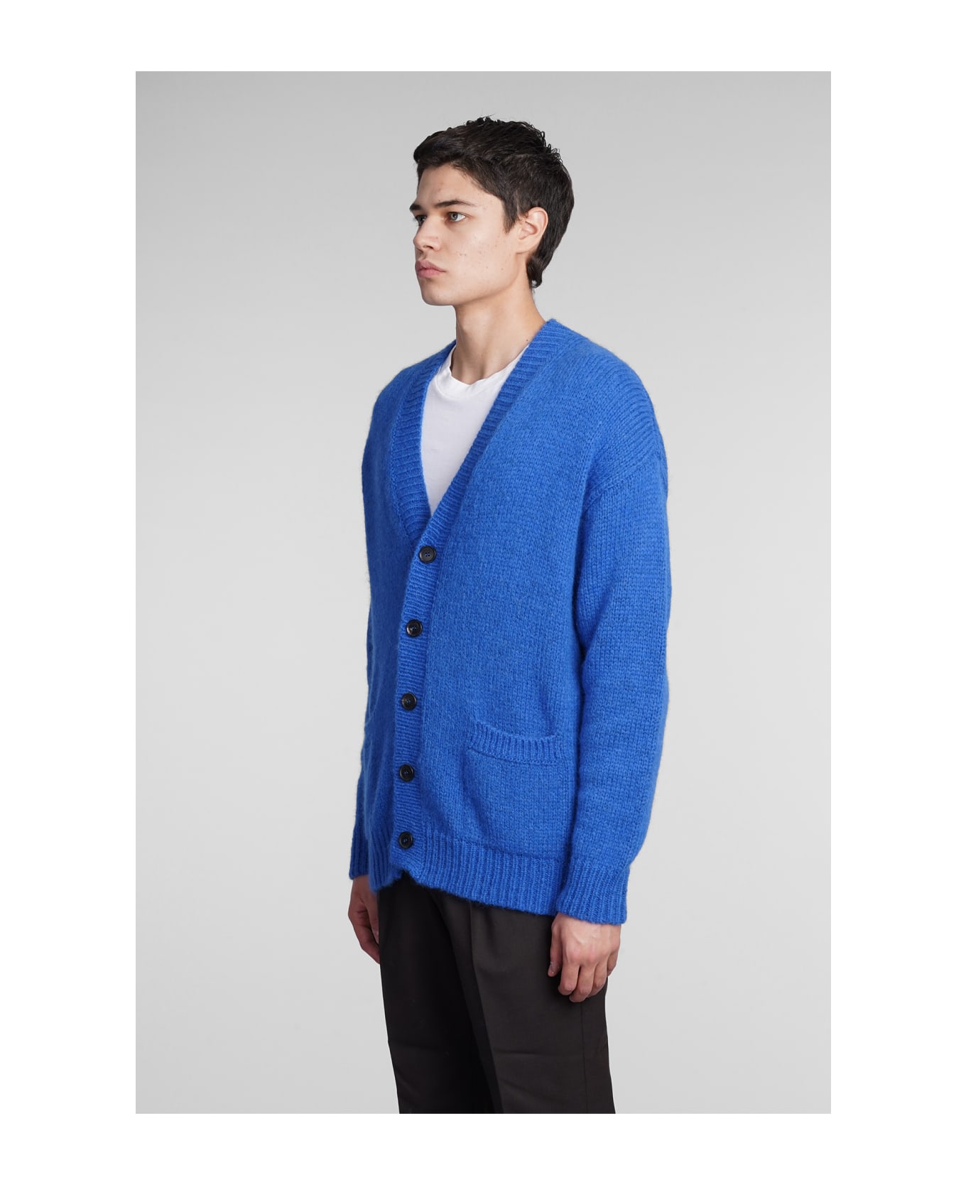 Roberto Collina Cardigan In Blue Wool - blue