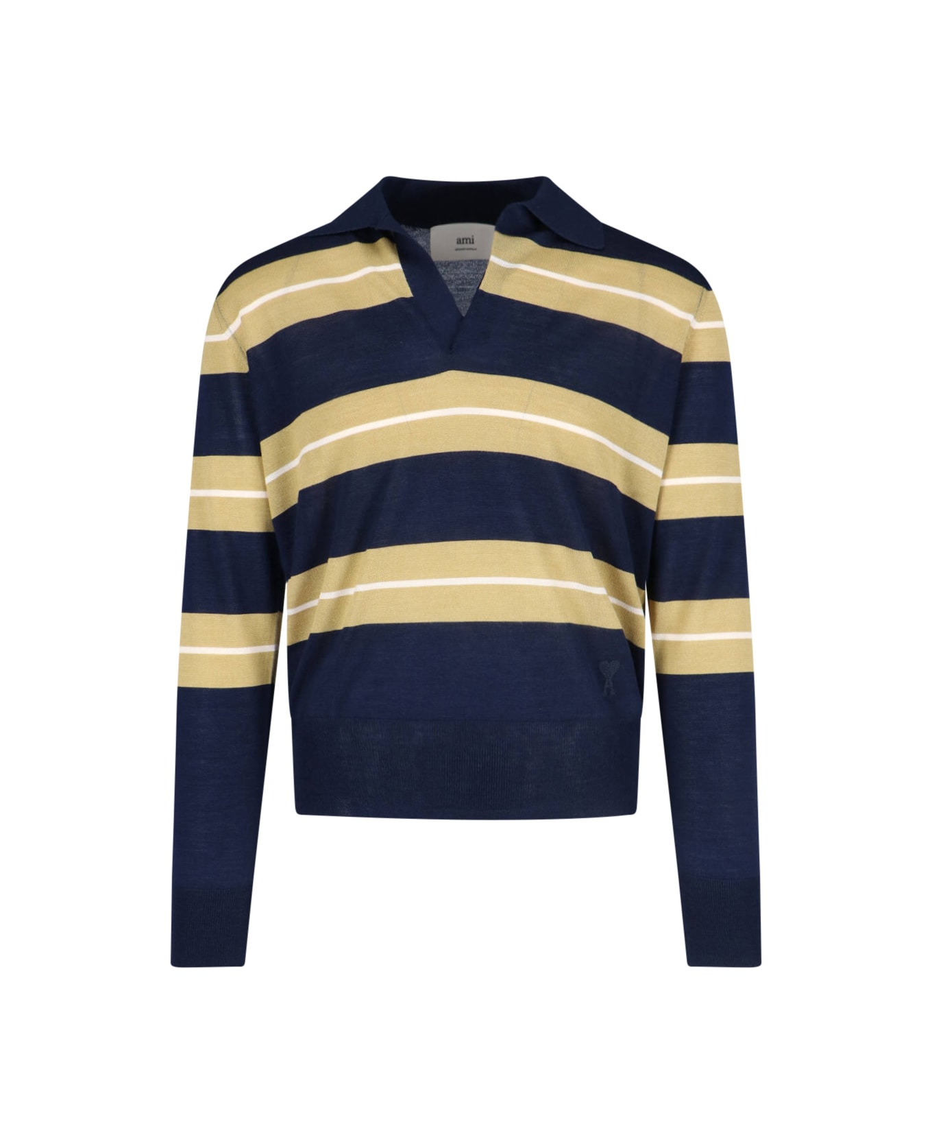 Ami Alexandre Mattiussi Striped Polo Shirt - Blue