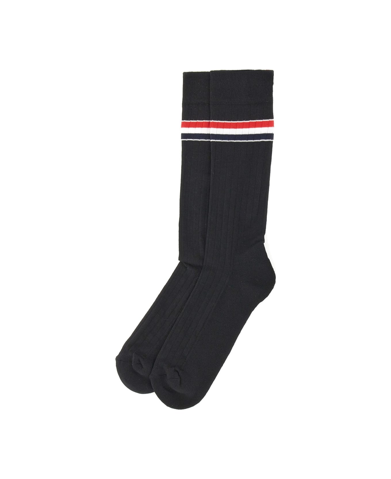 Thom Browne Striped Socks - BLACK