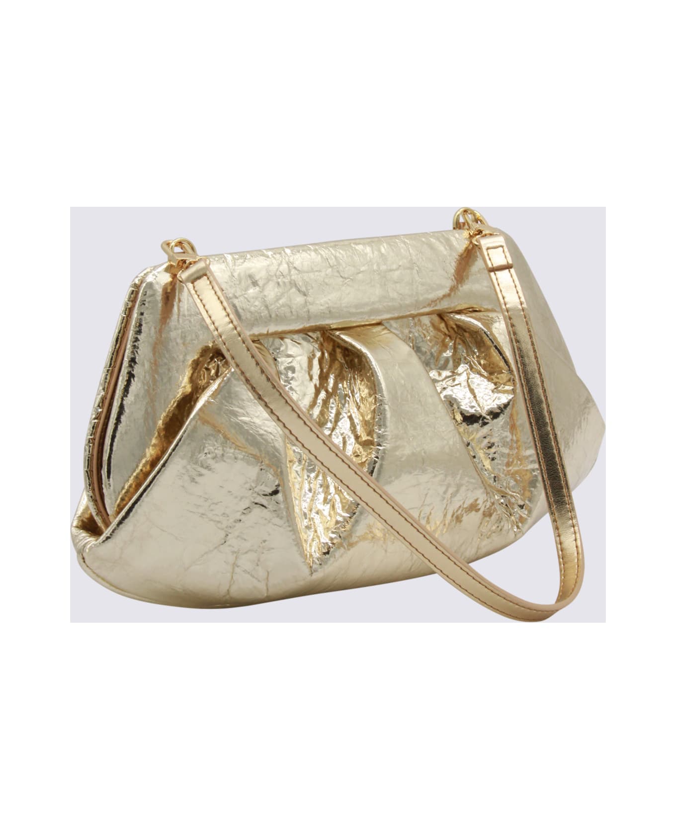 THEMOIRè Gold Leather Emera Clutch - GOLD