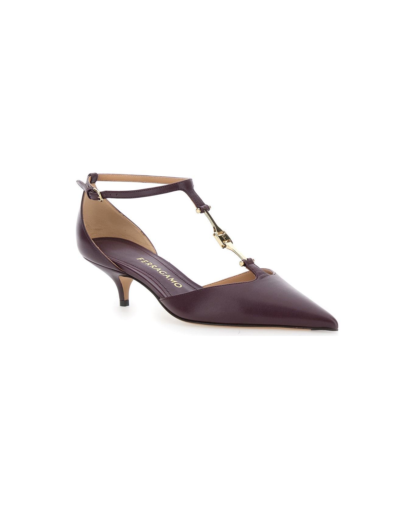 Ferragamo Traci 40 T-strap Pump Heel 4.0 Low (2 - <5 Cm) - Bordeaux