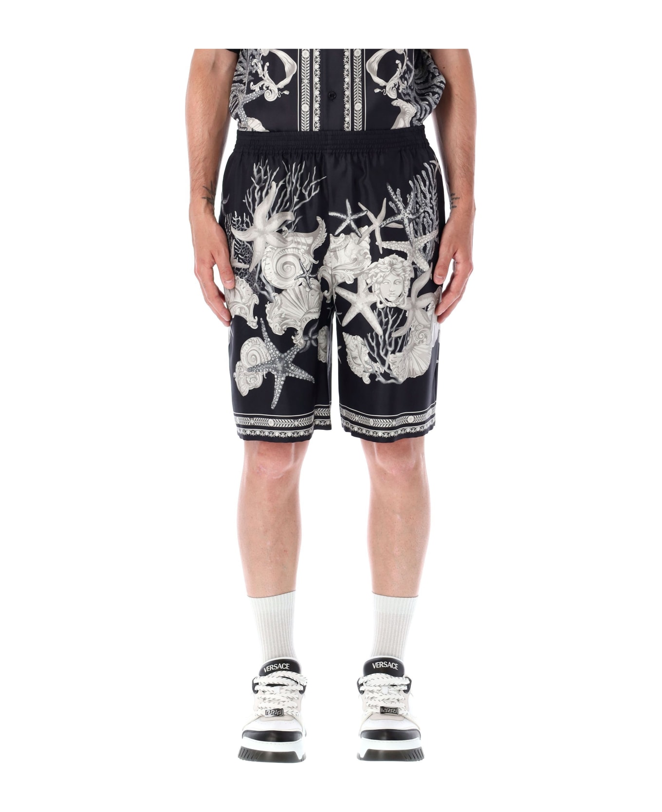 Versace Holiday Print Bermuda - BLACK BONE