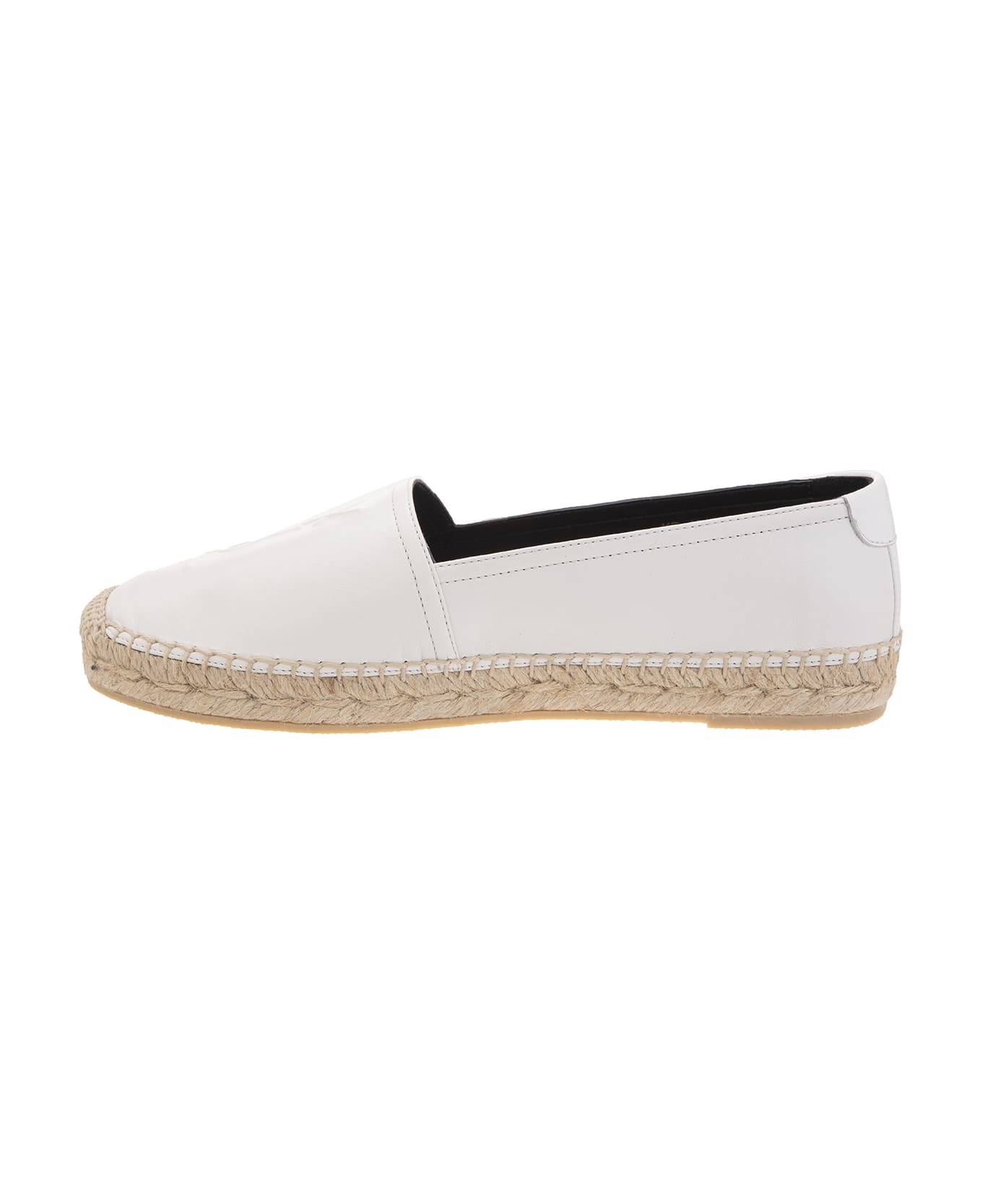 Saint Laurent White Leather Woman Espadrilles - Blanc opt