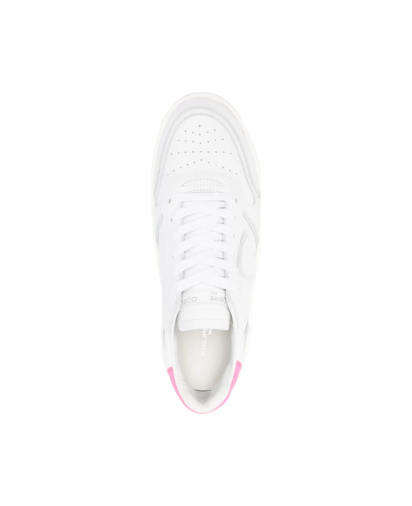 Philippe Model Nice Low Sneakers - White And Fuchsia - White