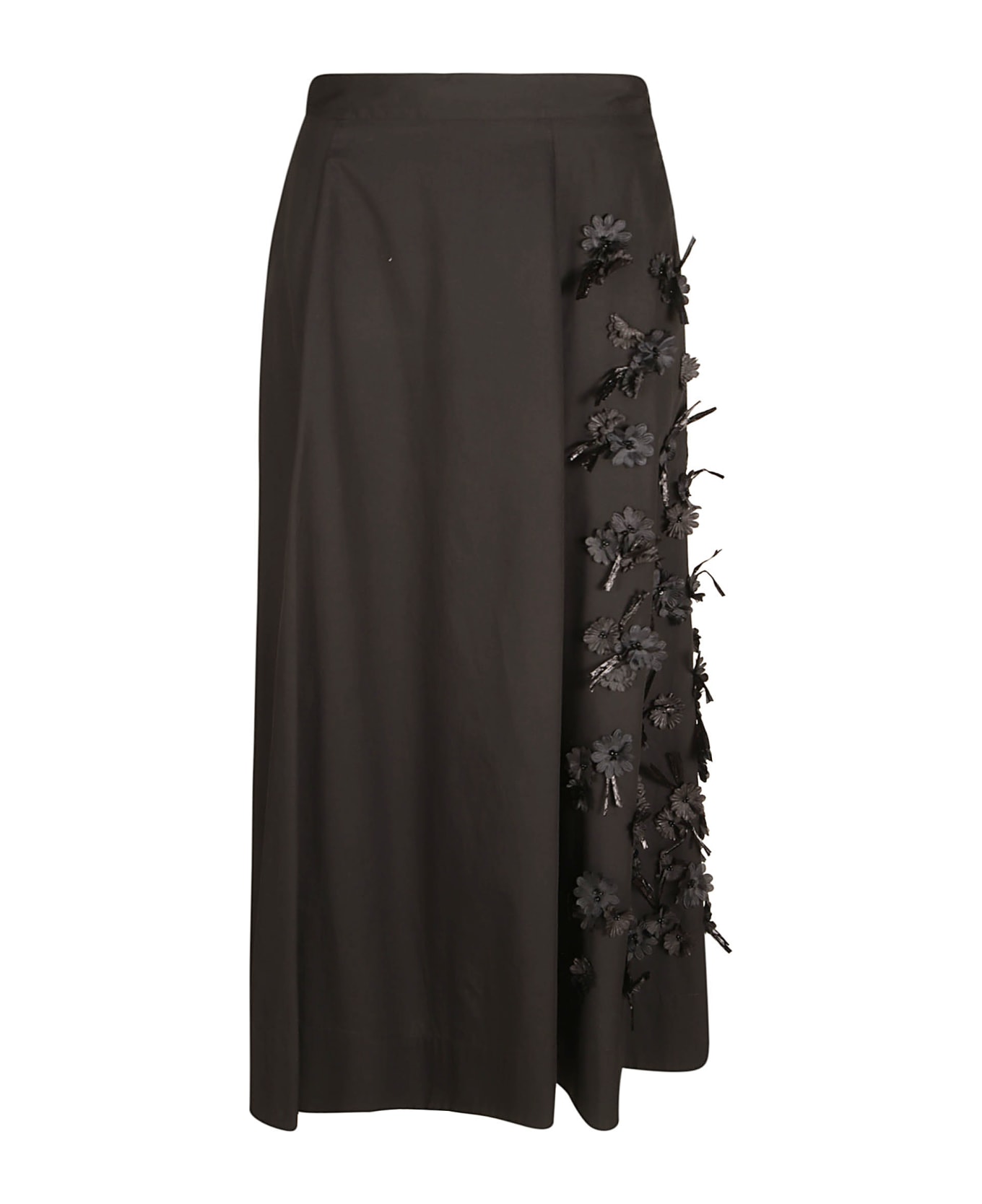Lorena Antoniazzi Floral Long Skirt - Black