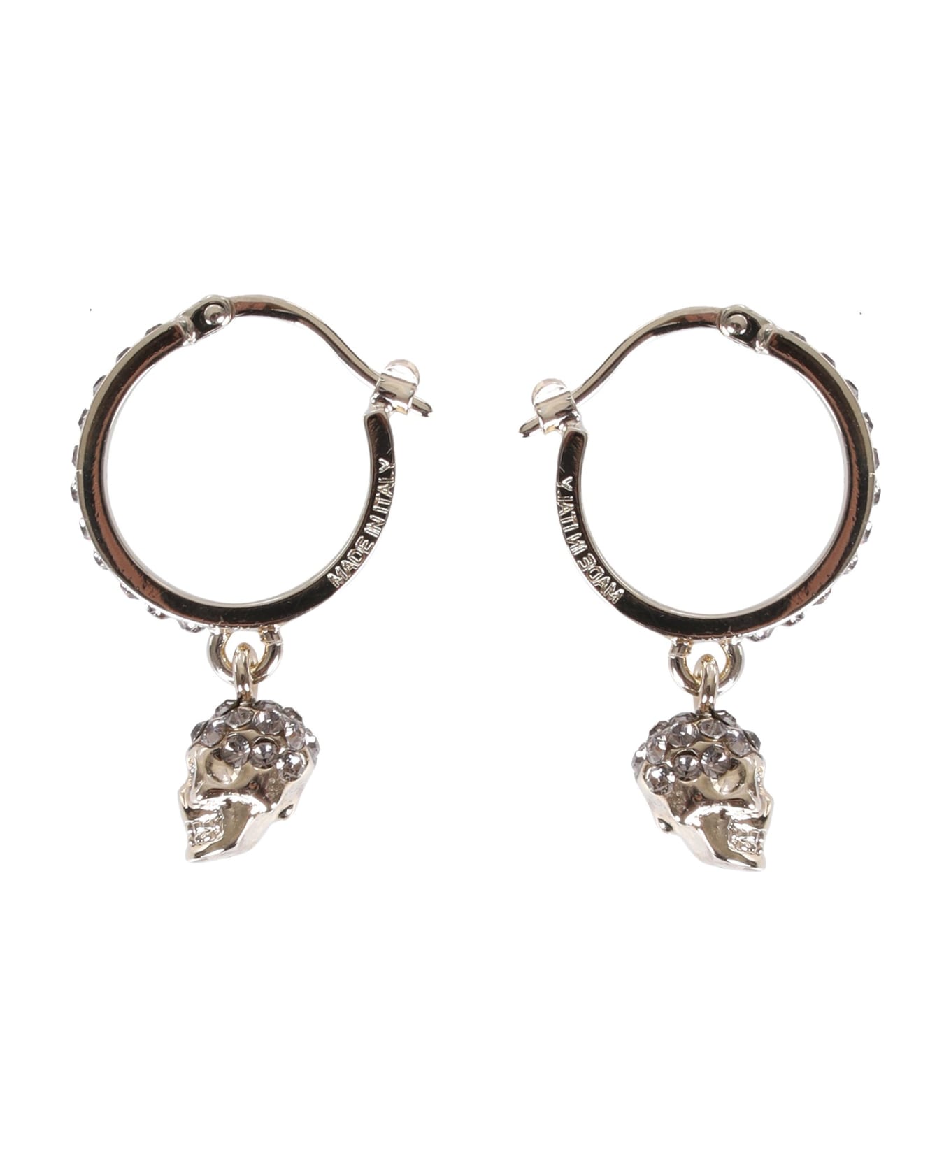 Alexander McQueen Skull Hoop Earrings - Greige
