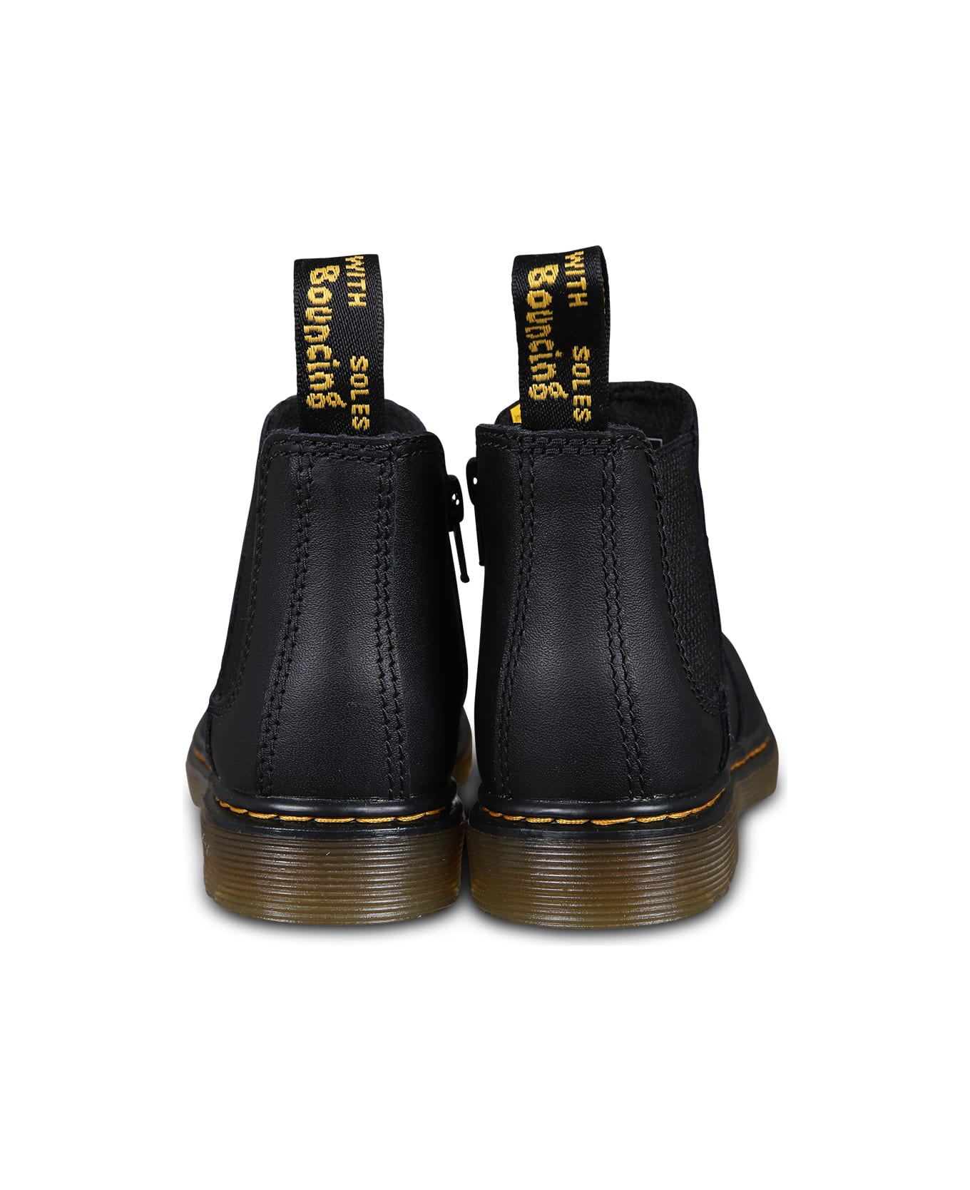 Dr. Martens 2676 Black Ankle Boots For Kids With Logo - Black