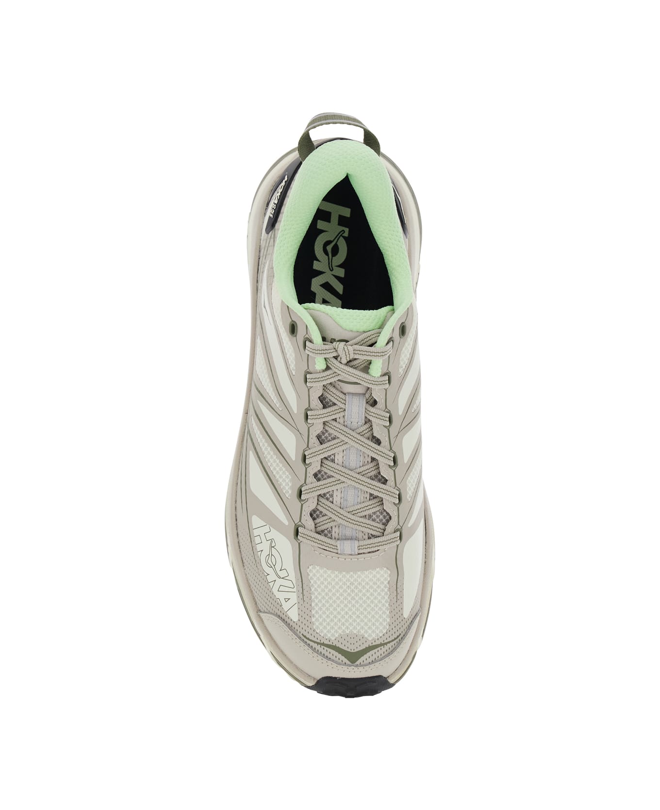 Hoka 'mafate Speed 2' Grey Low Top Sneakers With Logo Print On The Side In Tech Fabric Unisex - Grey