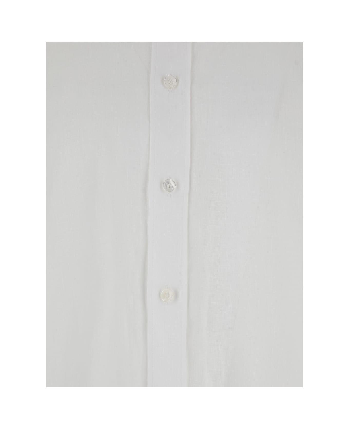 Dolce 
Gabbana White Shirt With Classic Collar And Wide Short Sleeves - BIANCO