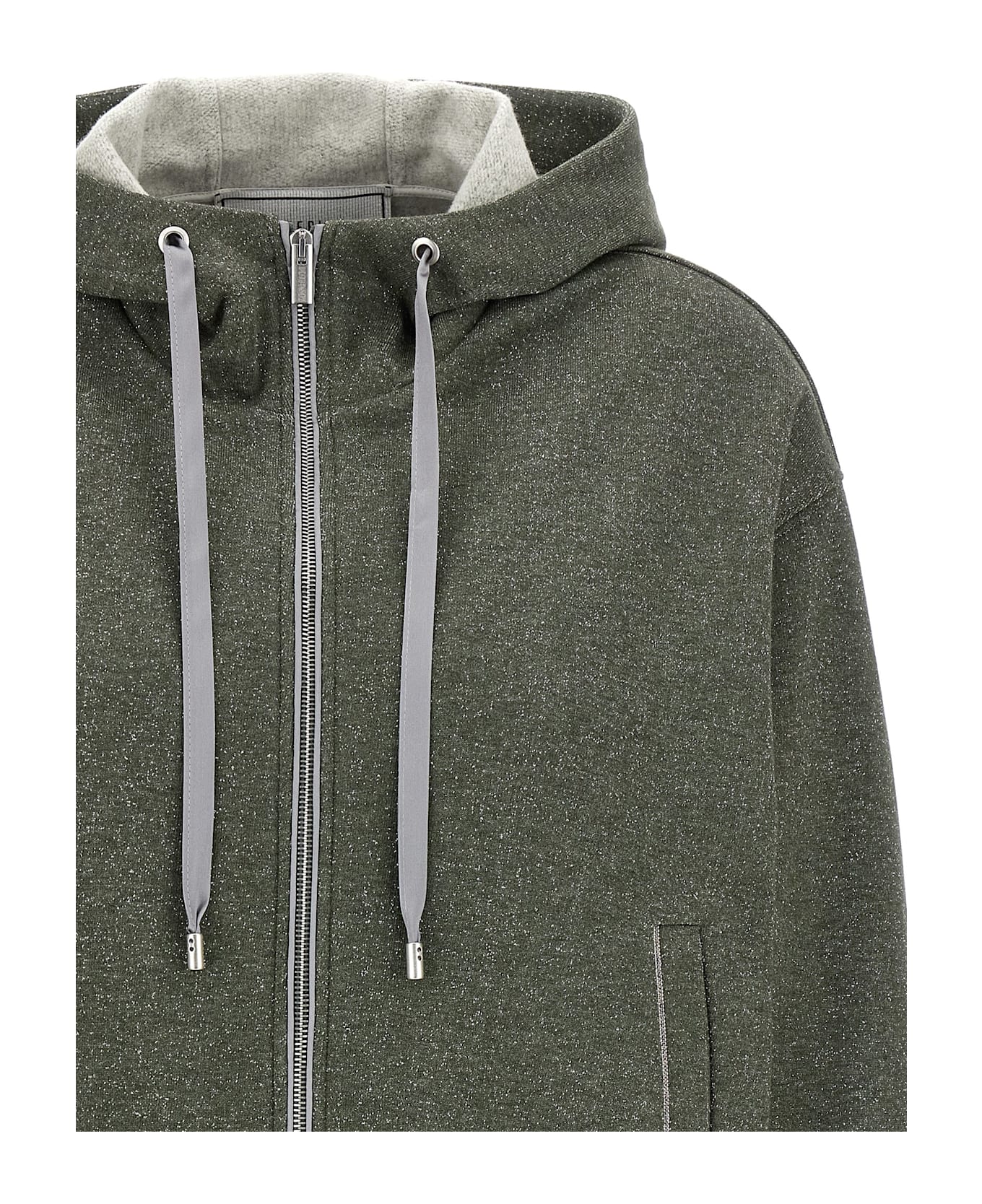 Peserico Lurex Hoodie - Green