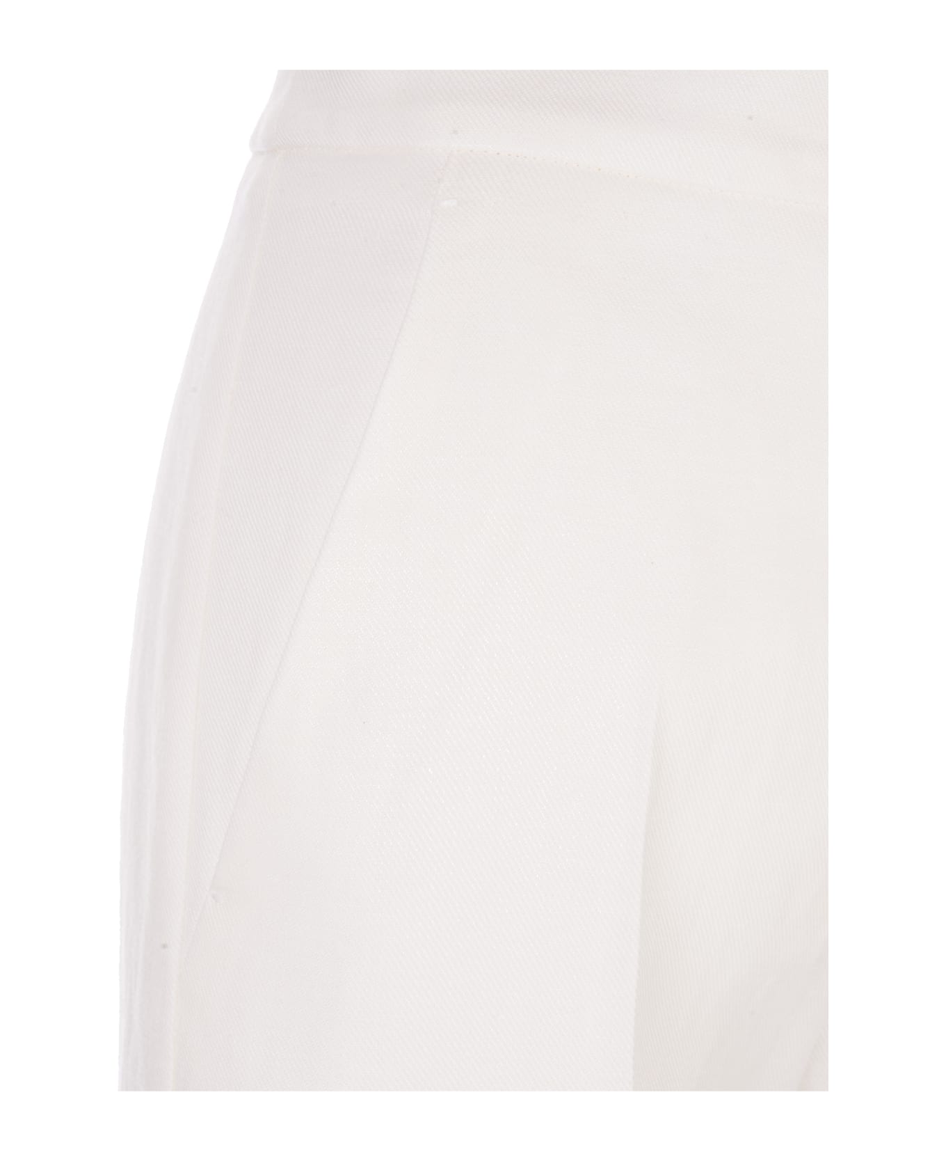 Max Mara White Brusson Trousers - Bianco
