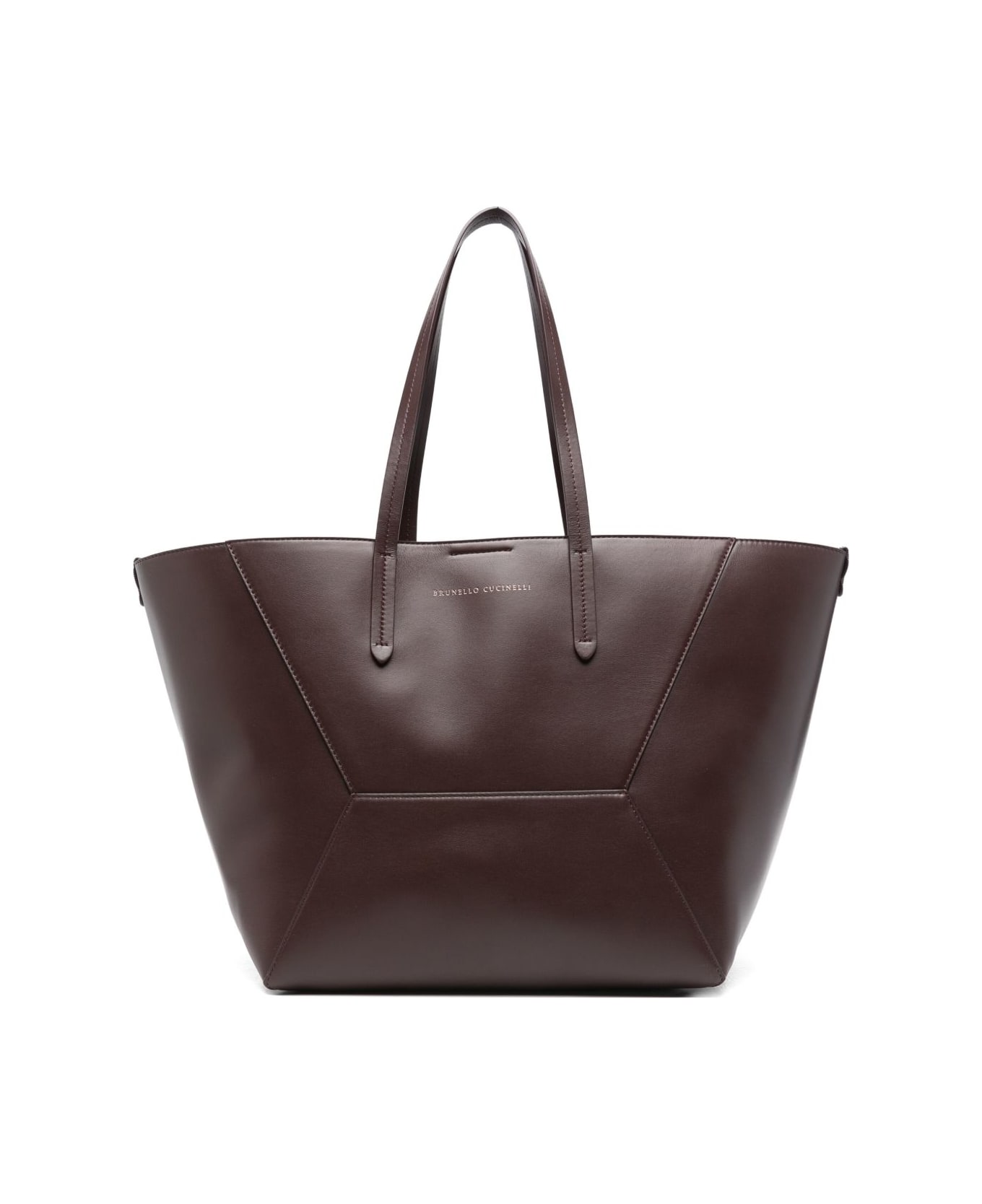 Brunello Cucinelli Dc Duo Leather Tote Bag - Bordeaux