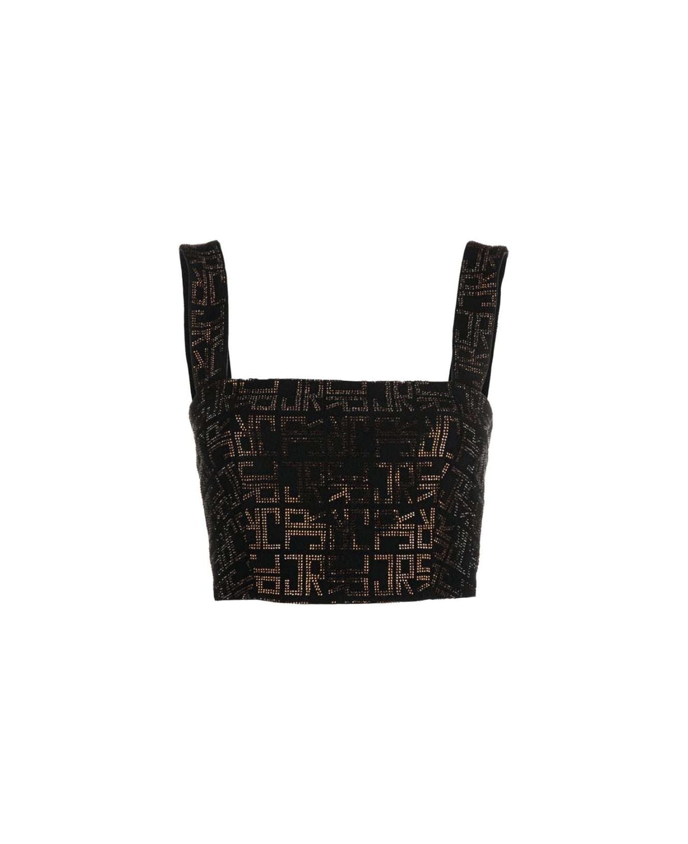 John Richmond Crop Top With Contrasting Pattern - Nero