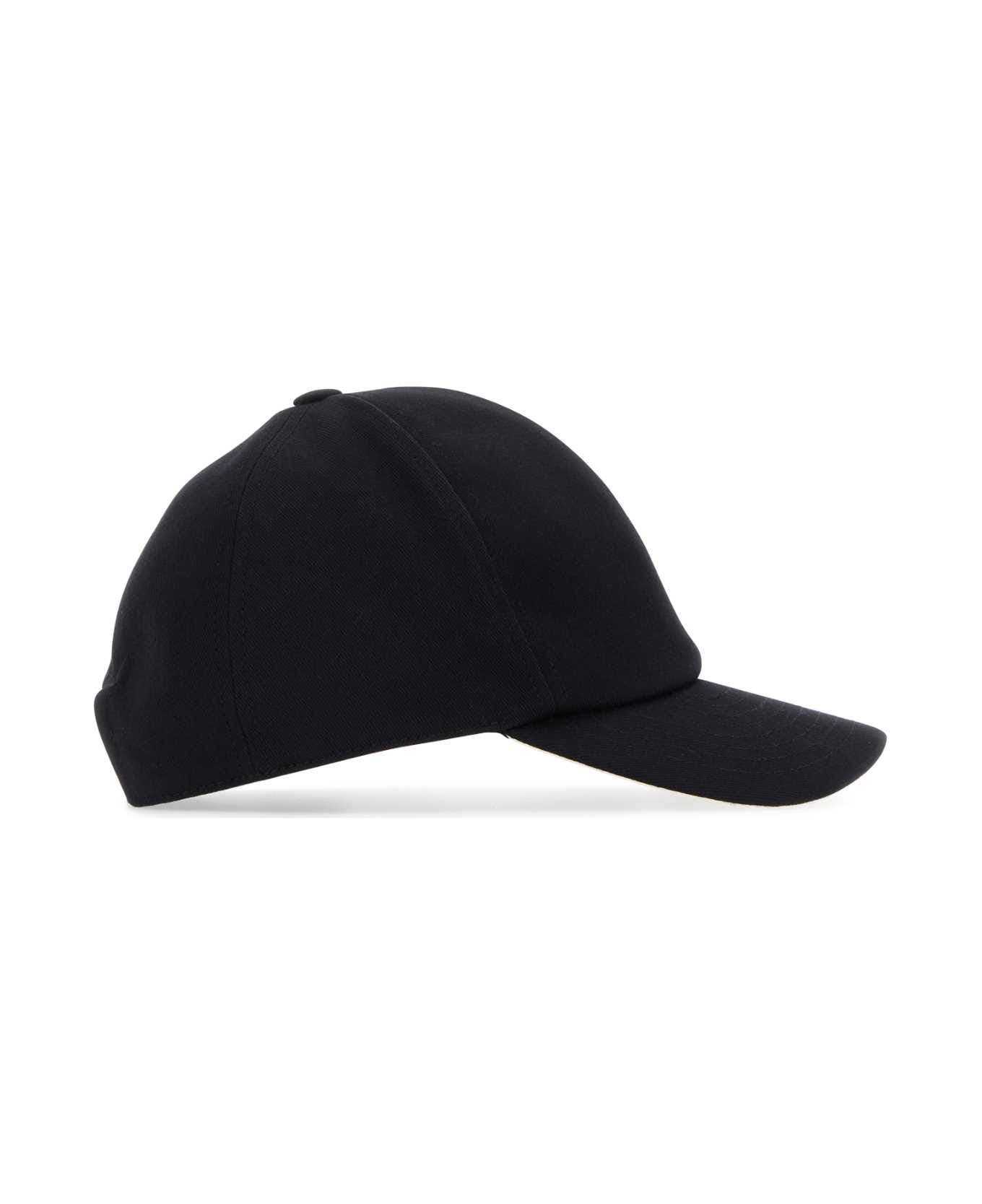 Courrèges Black Cotton Baseball Cap - Black