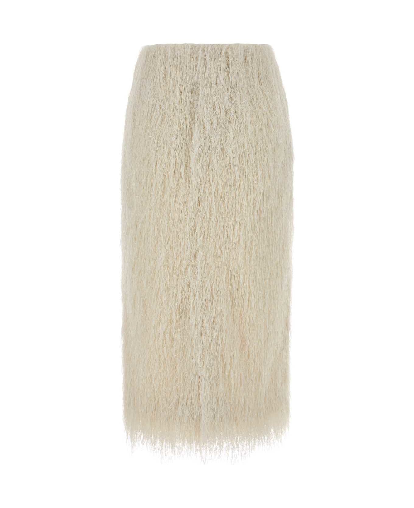 Dries Van Noten Ivory Polyester Sokna Skirt - White