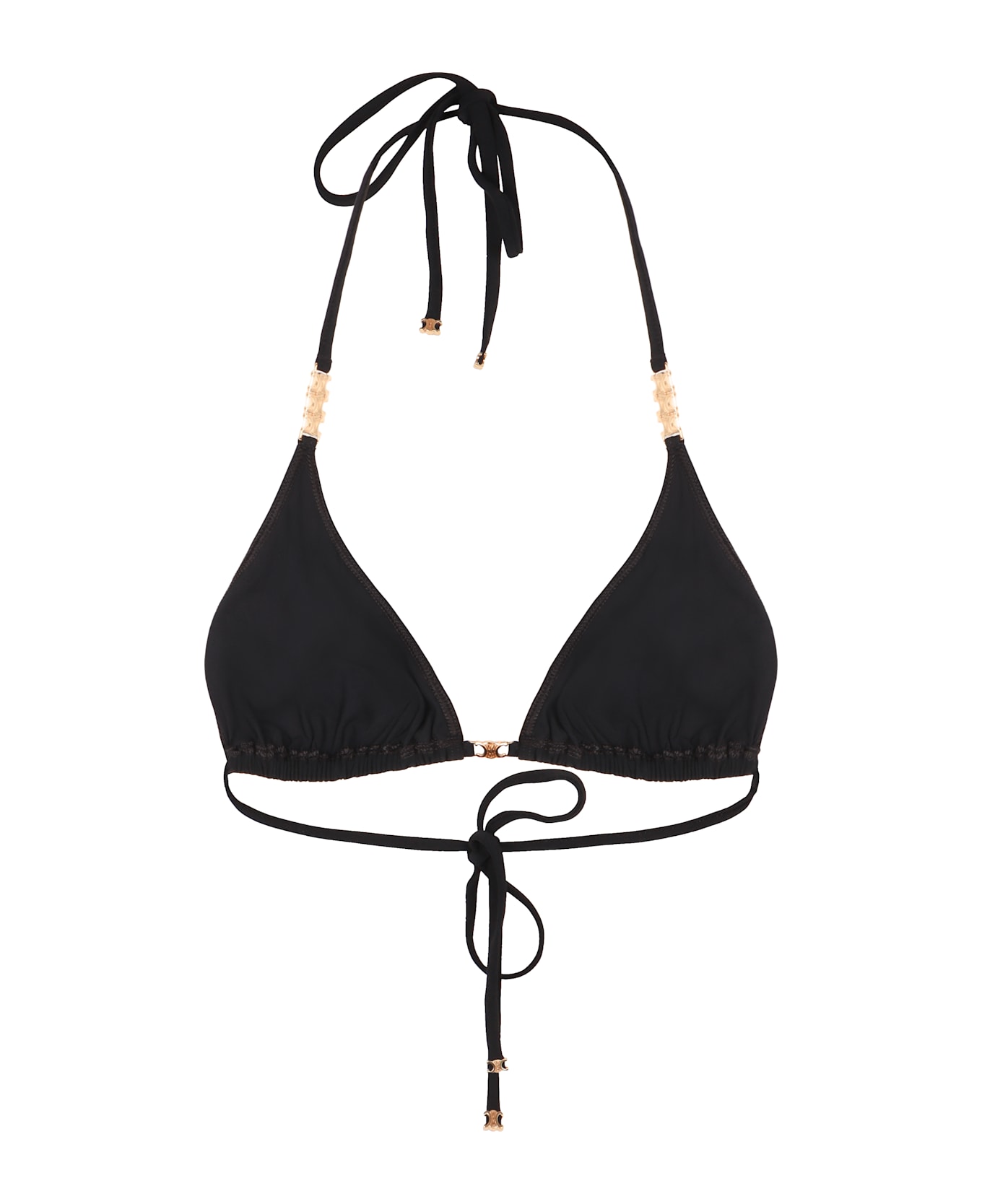 Celine Triangle Bikini Top - black
